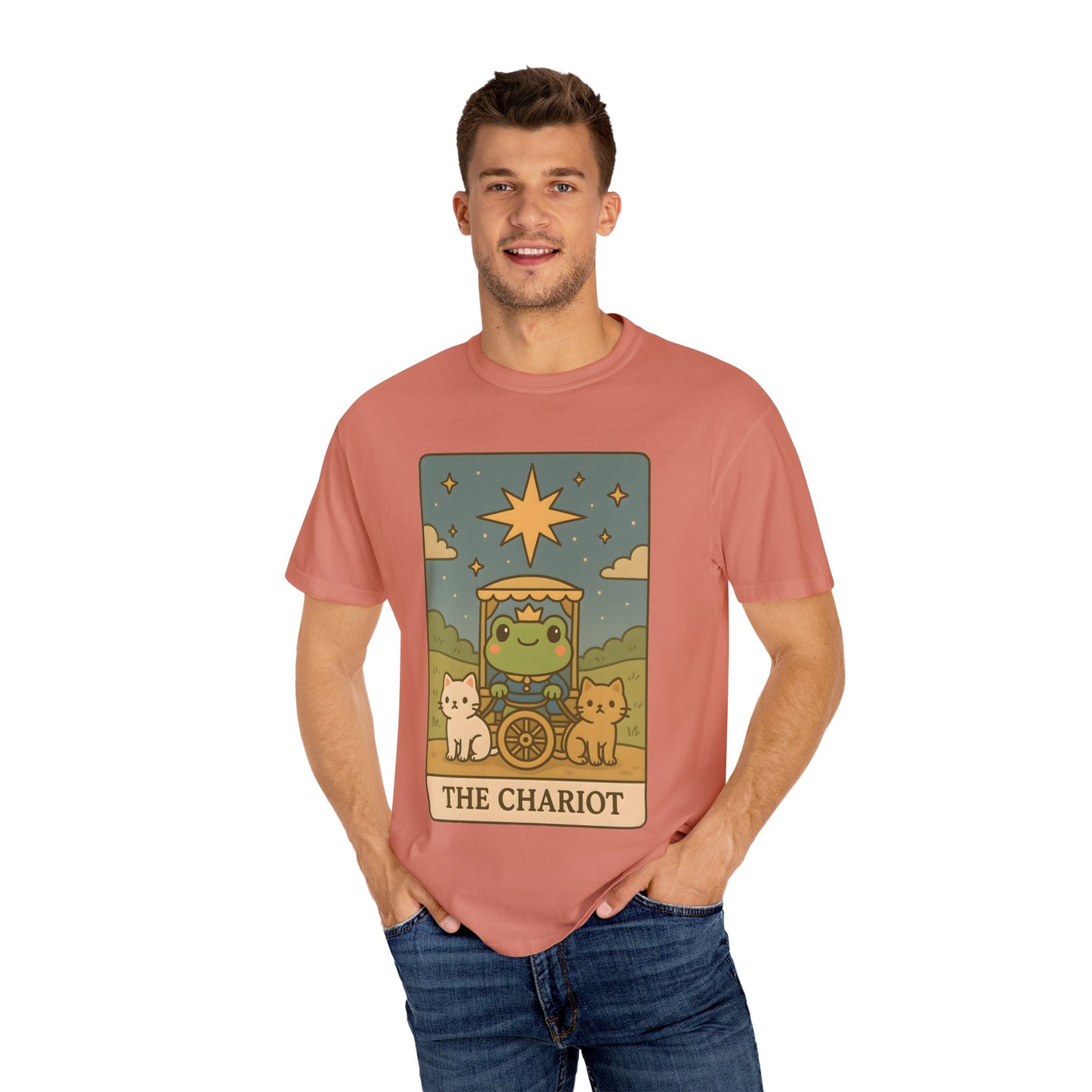 Cute Tarotoads "The Chariot" Unisex T-Shirt | Great for Halloween, Warm And Cozy, Great Gift Idea, Astrology Apparel, Unique Tarot Graphic T-Shirt, Good For Cold Weather