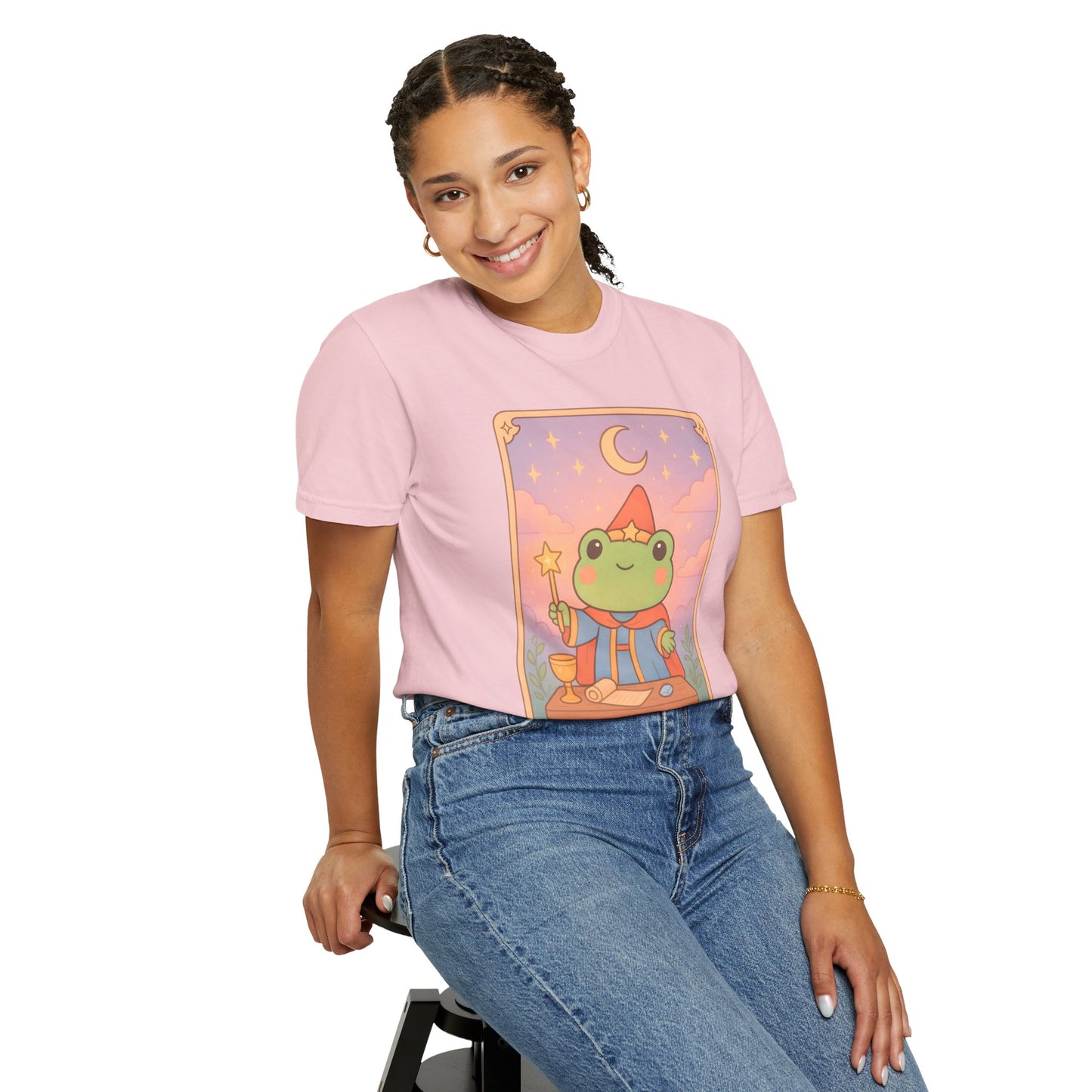 Unisex Garment-Dyed T-Shirt | Adorable Graphic T-shirt | Tarotoads! - “The Magician"