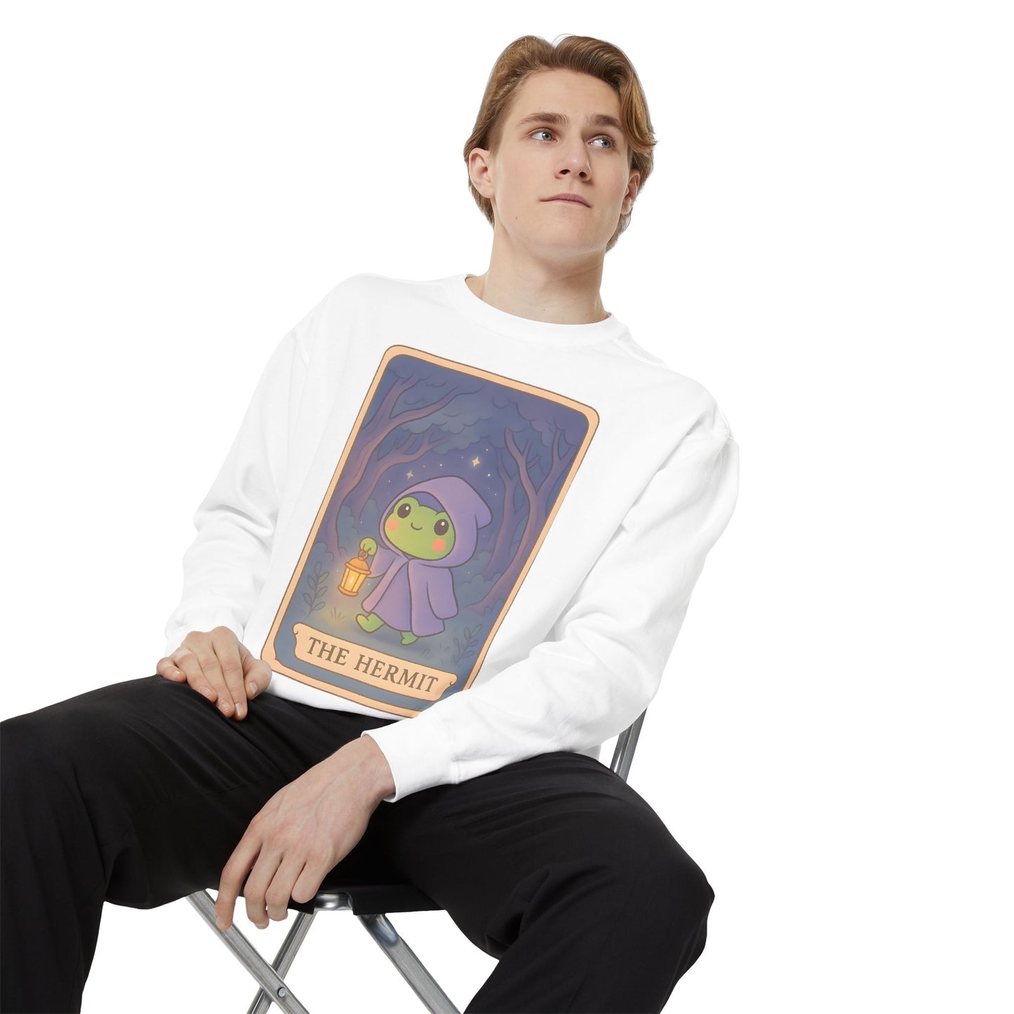 Cozy Tarotoads "The Hermit" Unisex Sweatshirt | Gift for Tarot Lovers, Astrology Apparel, Casual Everyday Wear