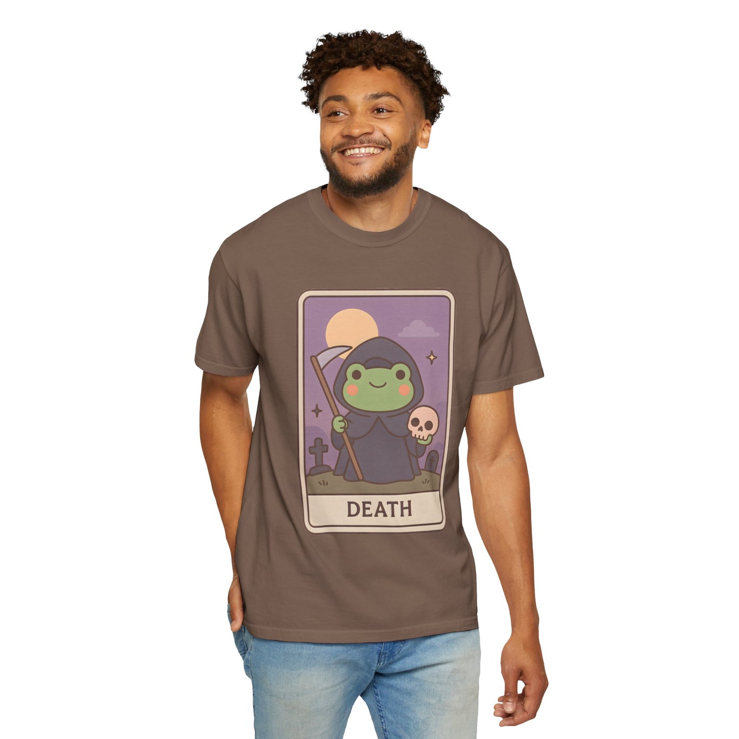 Cute Tarotoads "Death" Unisex T-Shirt | Great for Halloween, Warm And Cozy, Great Gift Idea, Astrology Apparel, Unique Tarot Graphic T-Shirt, Good For Cold Weather