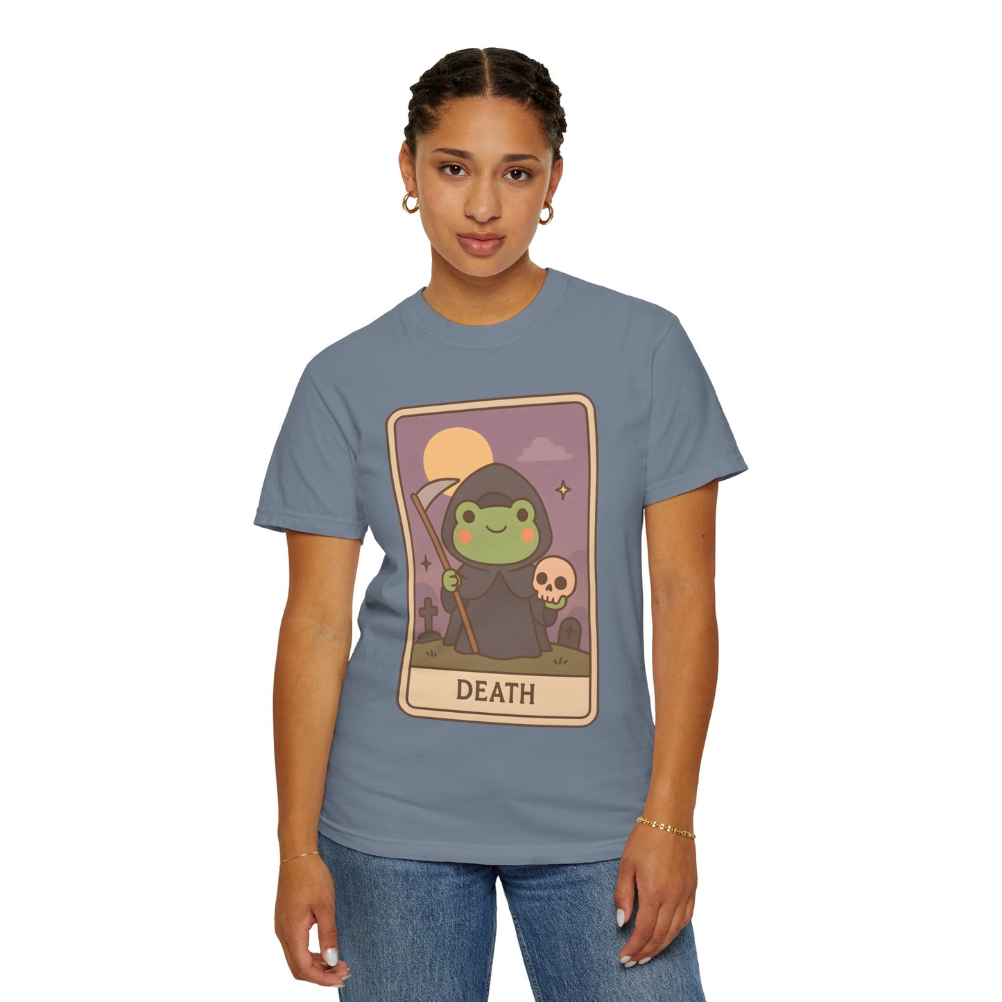 Unisex Garment-Dyed T-Shirt | Adorable Graphic T-shirt | Tarotoads! - “Death"