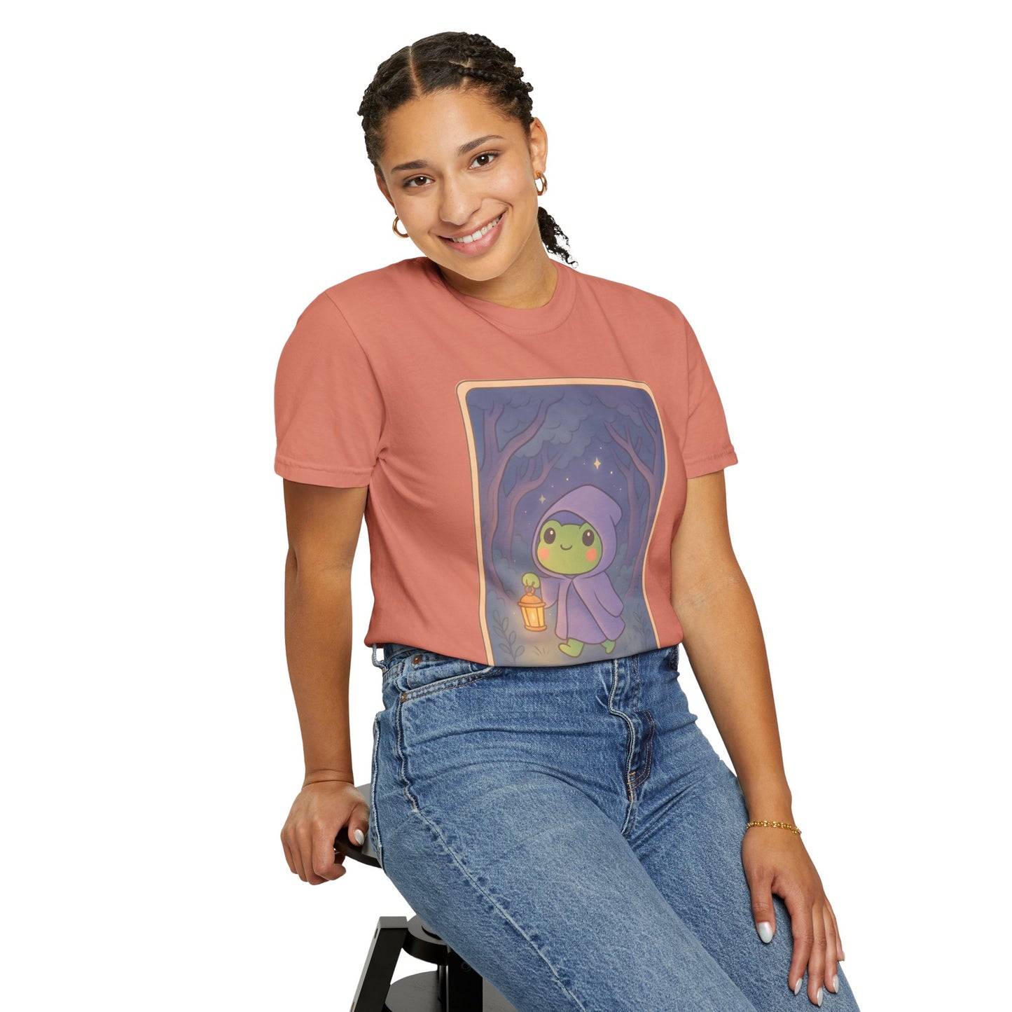 Cute Tarotoads "The Hermit" Unisex T-Shirt | Great for Halloween, Warm And Cozy, Great Gift Idea, Astrology Apparel, Unique Tarot Graphic T-Shirt, Good For Cold Weather