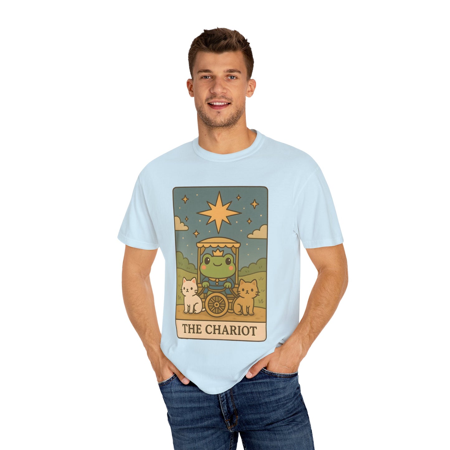 Cute Tarotoads "The Chariot" Unisex T-Shirt | Great for Halloween, Warm And Cozy, Great Gift Idea, Astrology Apparel, Unique Tarot Graphic T-Shirt, Good For Cold Weather