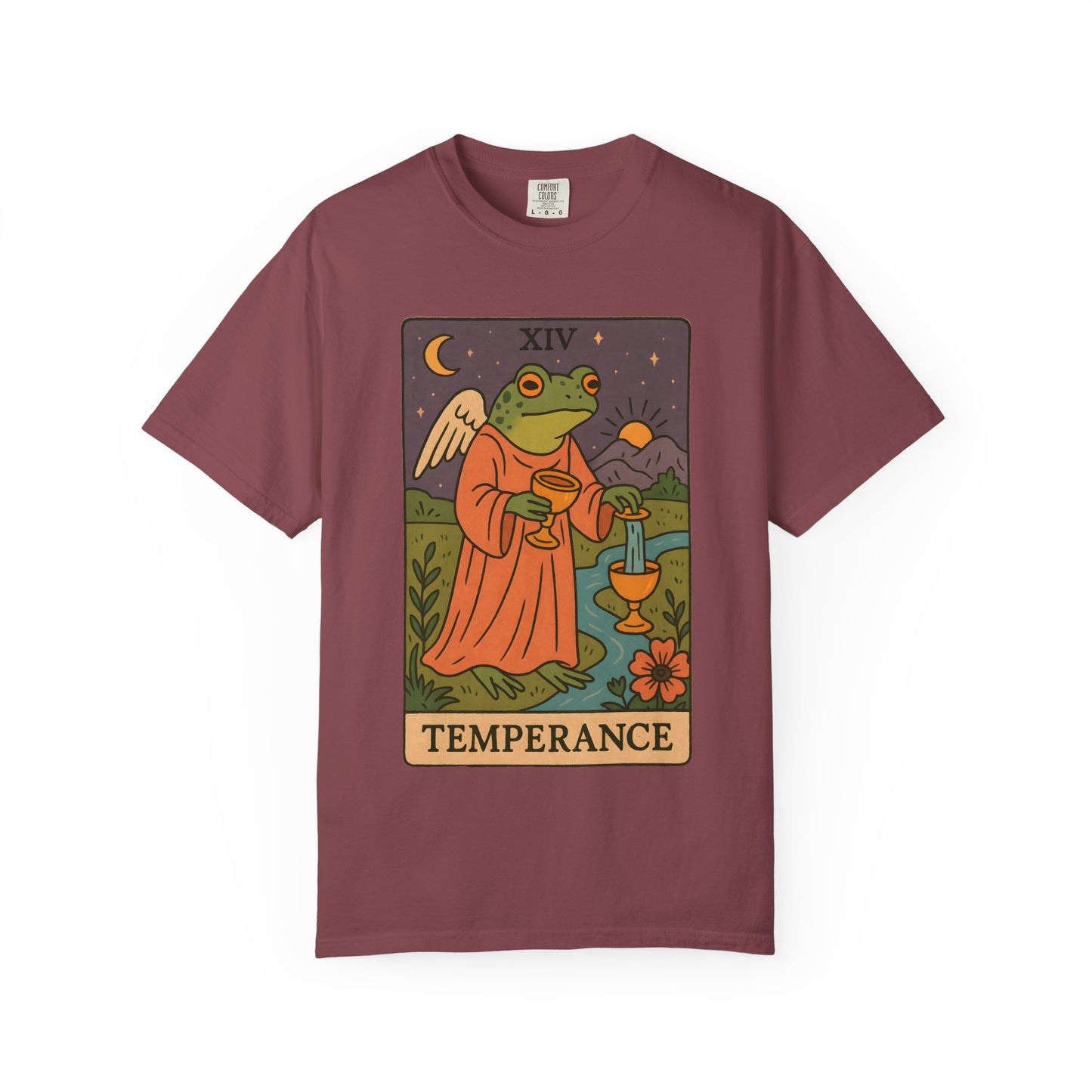 Frog Temperance T-Shirt | Unisex Vintage Style Tee for Nature Lovers, Tarot Fans, Eco-Friendly Gift, Bohemian Apparel, Casual Wear