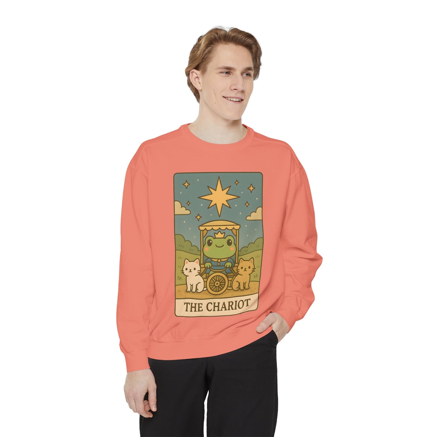 Cozy Tarotoads "The Chariot" Unisex Sweatshirt | Astrology Apparel, Perfect for Halloween, Gift for Friends Family, Great For Frog and Tarot Lovers, Great For Cold Weather