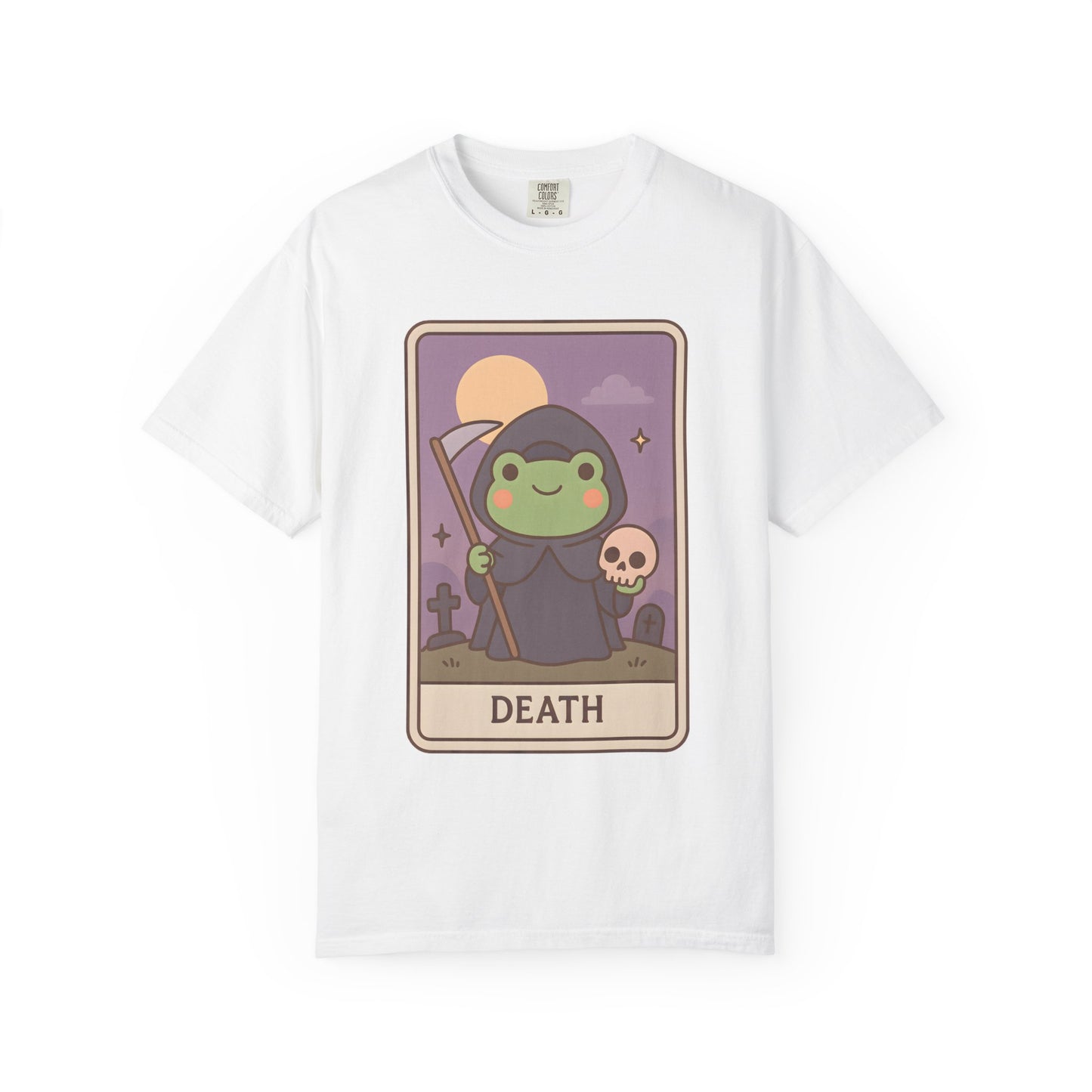 Cute Tarotoads "Death" Unisex T-Shirt | Great for Halloween, Warm And Cozy, Great Gift Idea, Astrology Apparel, Unique Tarot Graphic T-Shirt, Good For Cold Weather