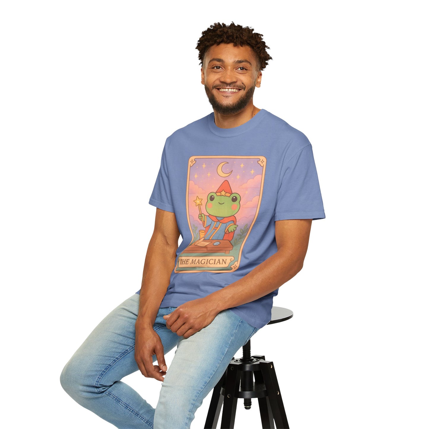 Unisex Garment-Dyed T-Shirt | Adorable Graphic T-shirt | Tarotoads! - “The Magician"