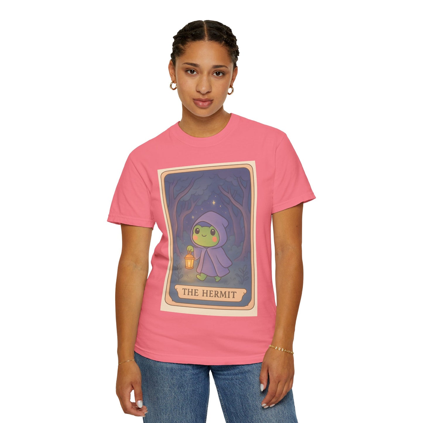 Unisex Garment-Dyed T-Shirt | Adorable Graphic T-shirt | Tarotoads! - “The Hermit"
