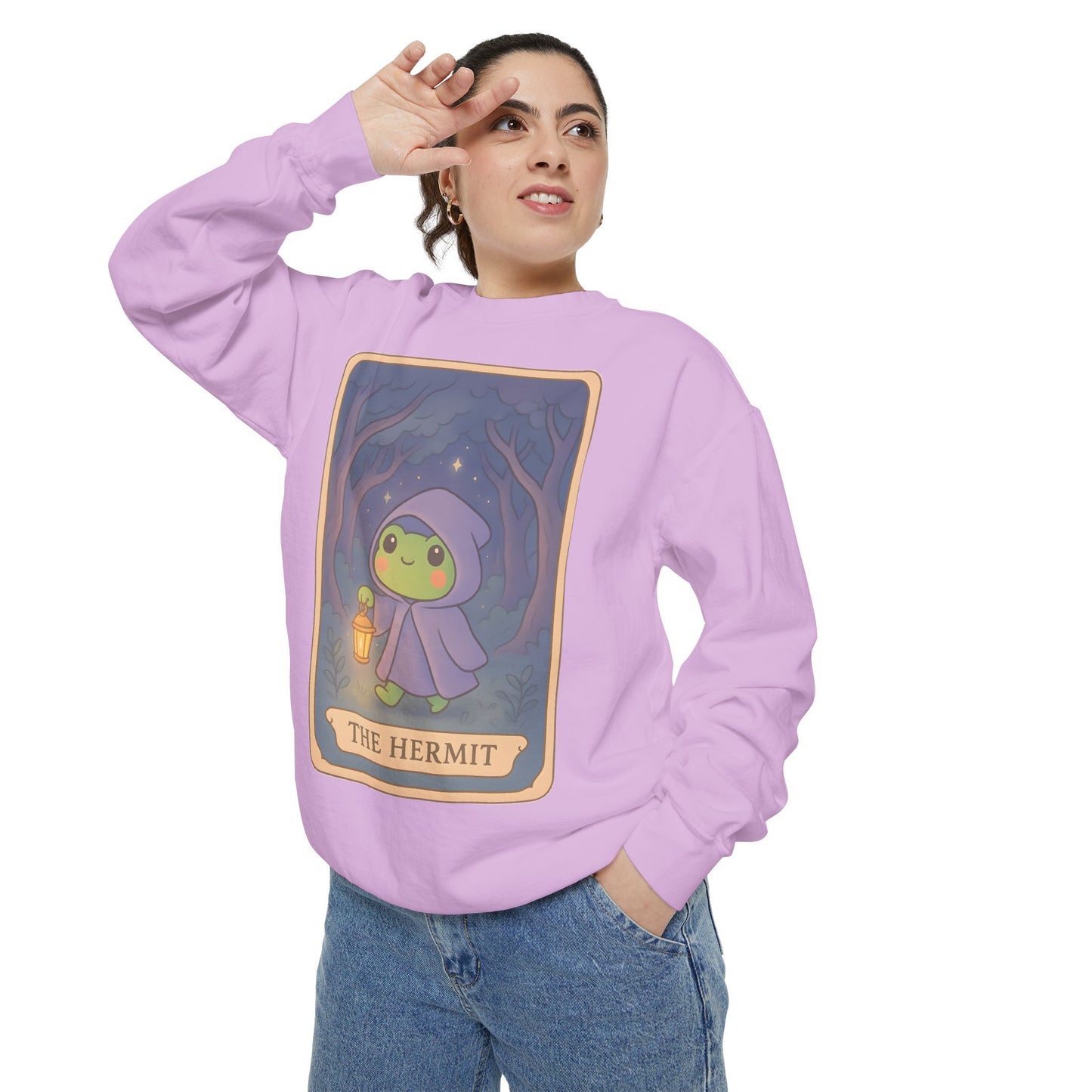 Cozy Tarotoads "The Hermit" Unisex Sweatshirt | Gift for Tarot Lovers, Astrology Apparel, Casual Everyday Wear