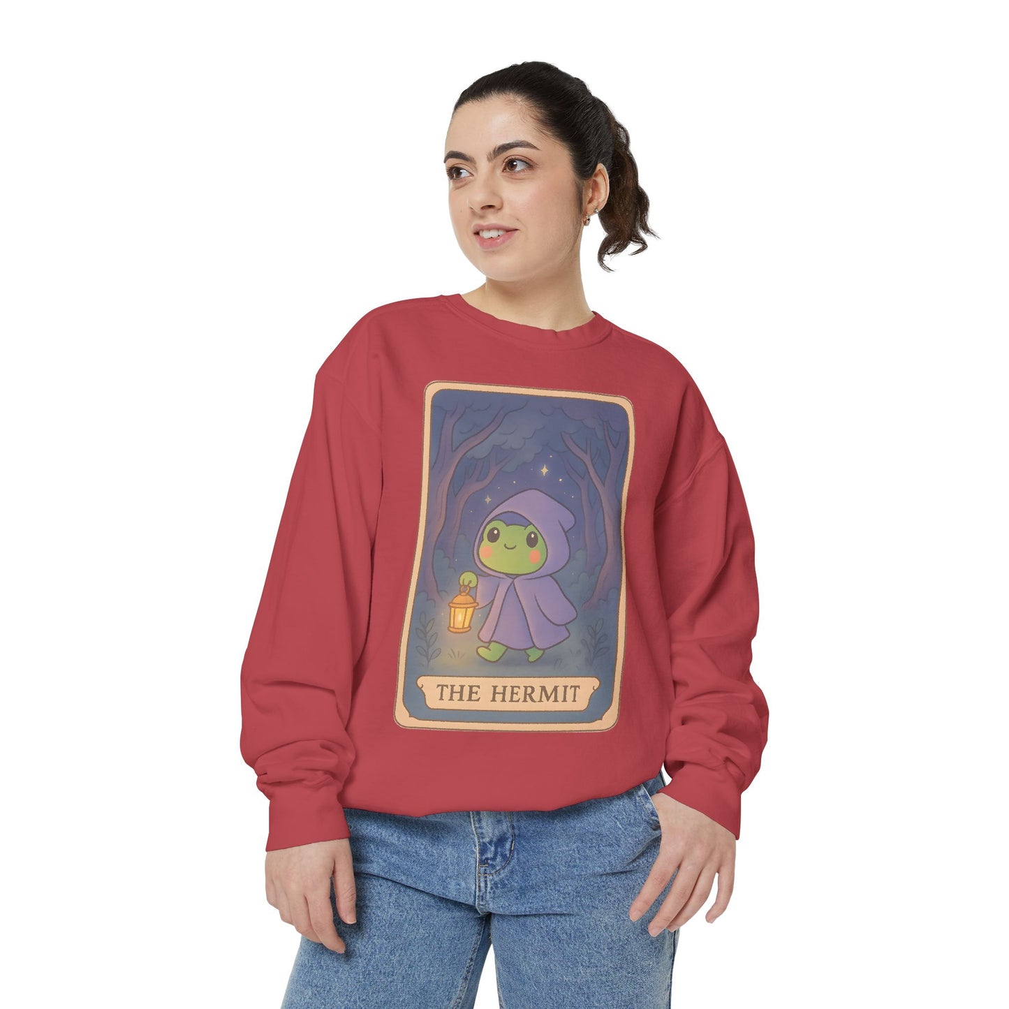Cozy Tarotoads "The Hermit" Unisex Sweatshirt | Gift for Tarot Lovers, Astrology Apparel, Casual Everyday Wear