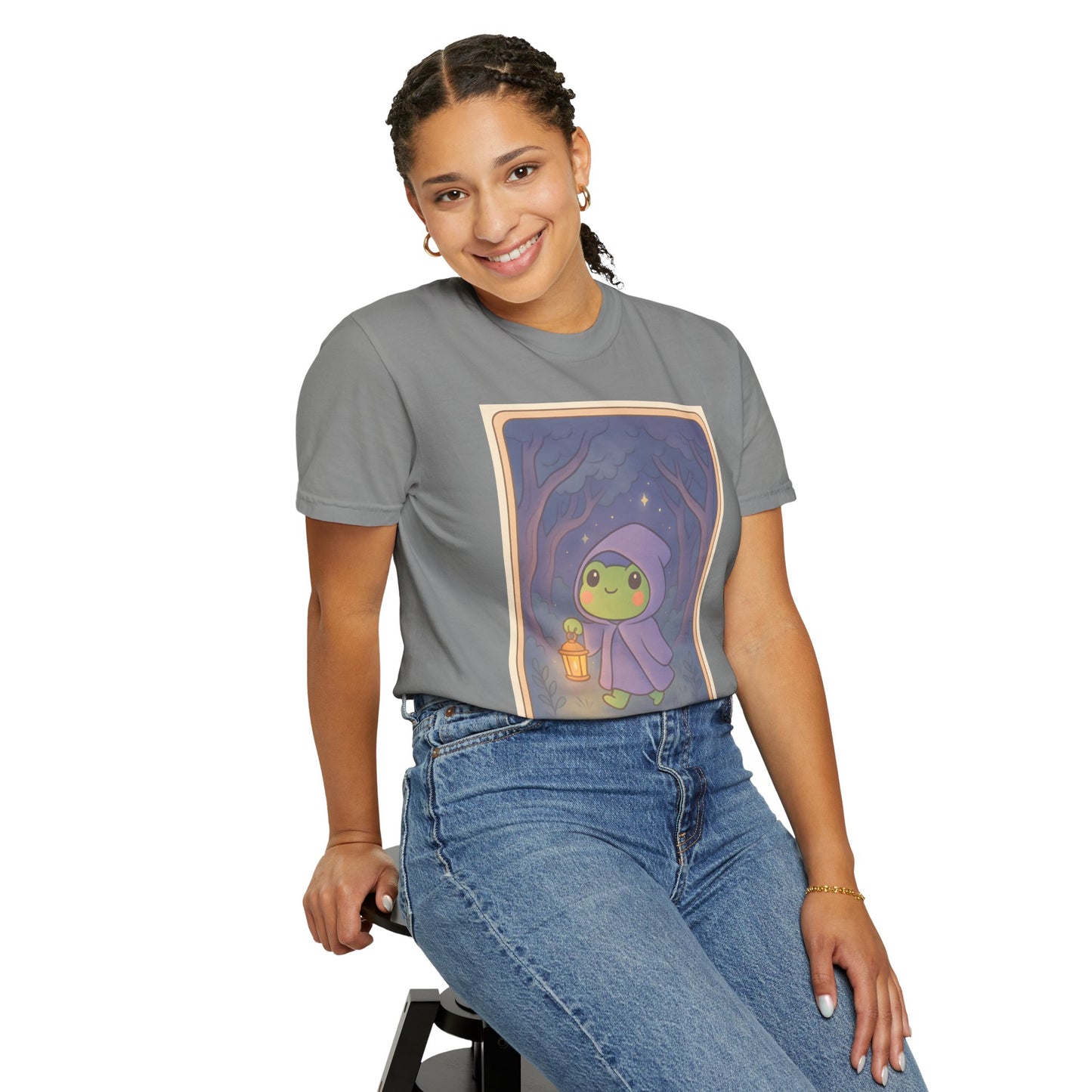 Unisex Garment-Dyed T-Shirt | Adorable Graphic T-shirt | Tarotoads! - “The Hermit"