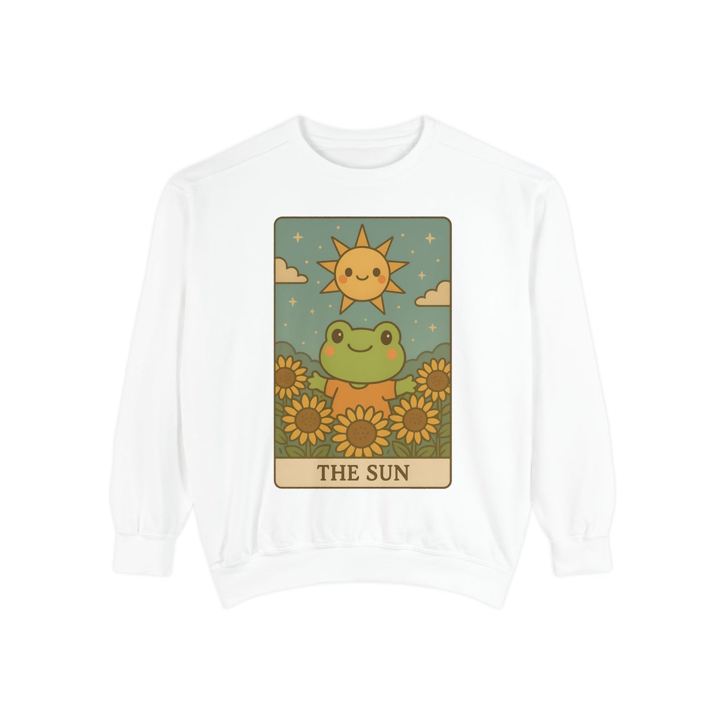 Cozy Tarotoads! "The Sun" Unisex Sweatshirt | Happy Frog Sun Sweatshirt, Unisex Pullover, Cozy Gift, Nature Lovers Apparel, Warm Fashion, Thoughtful Present