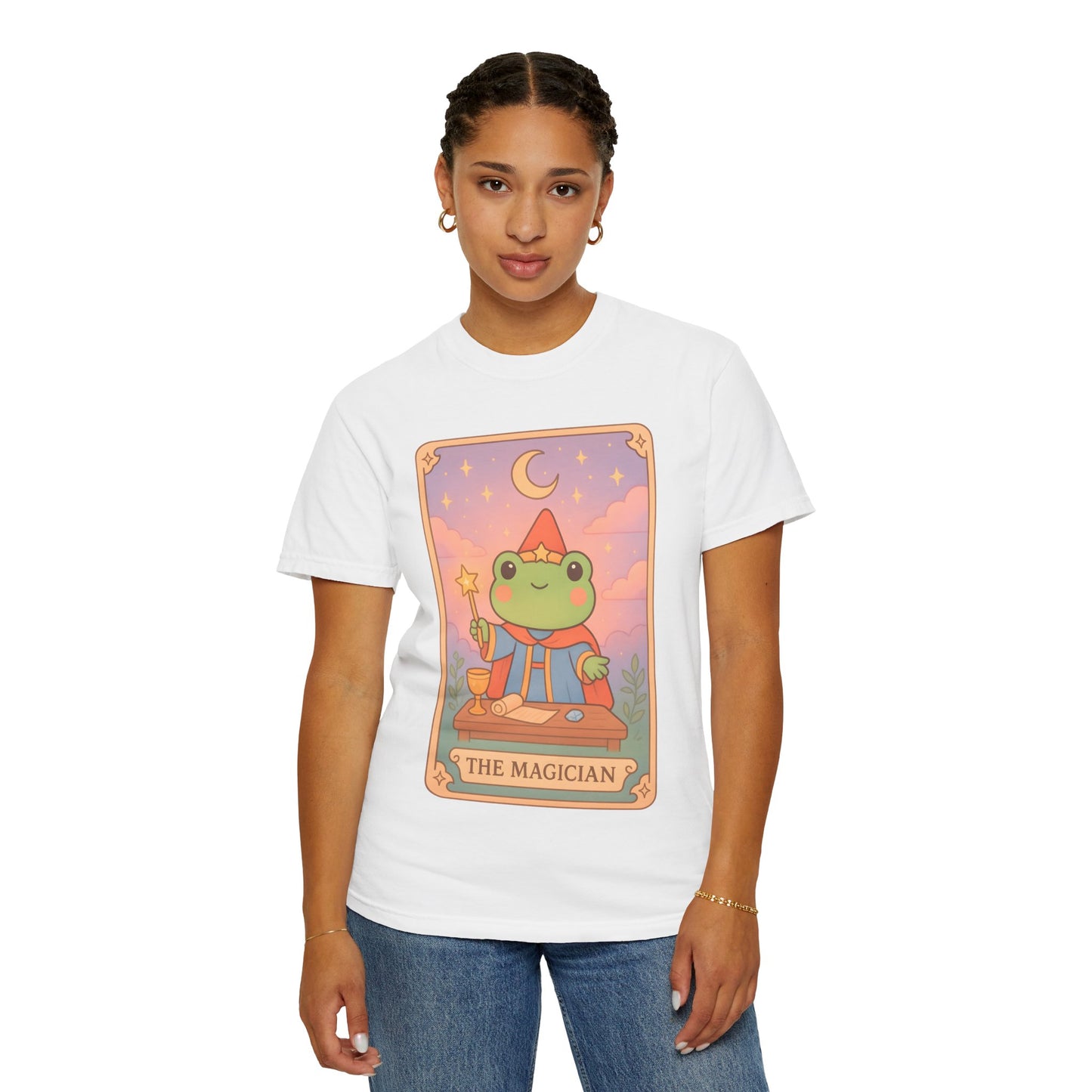 Unisex Garment-Dyed T-Shirt | Adorable Graphic T-shirt | Tarotoads! - “The Magician"