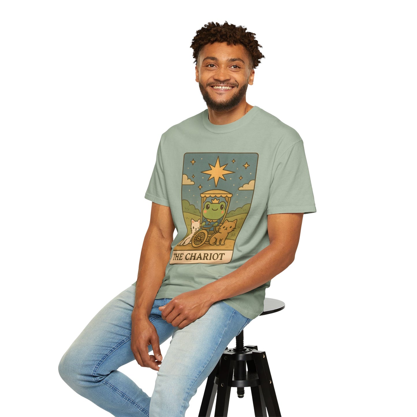 Cute Tarotoads "The Chariot" Unisex T-Shirt | Great for Halloween, Warm And Cozy, Great Gift Idea, Astrology Apparel, Unique Tarot Graphic T-Shirt, Good For Cold Weather