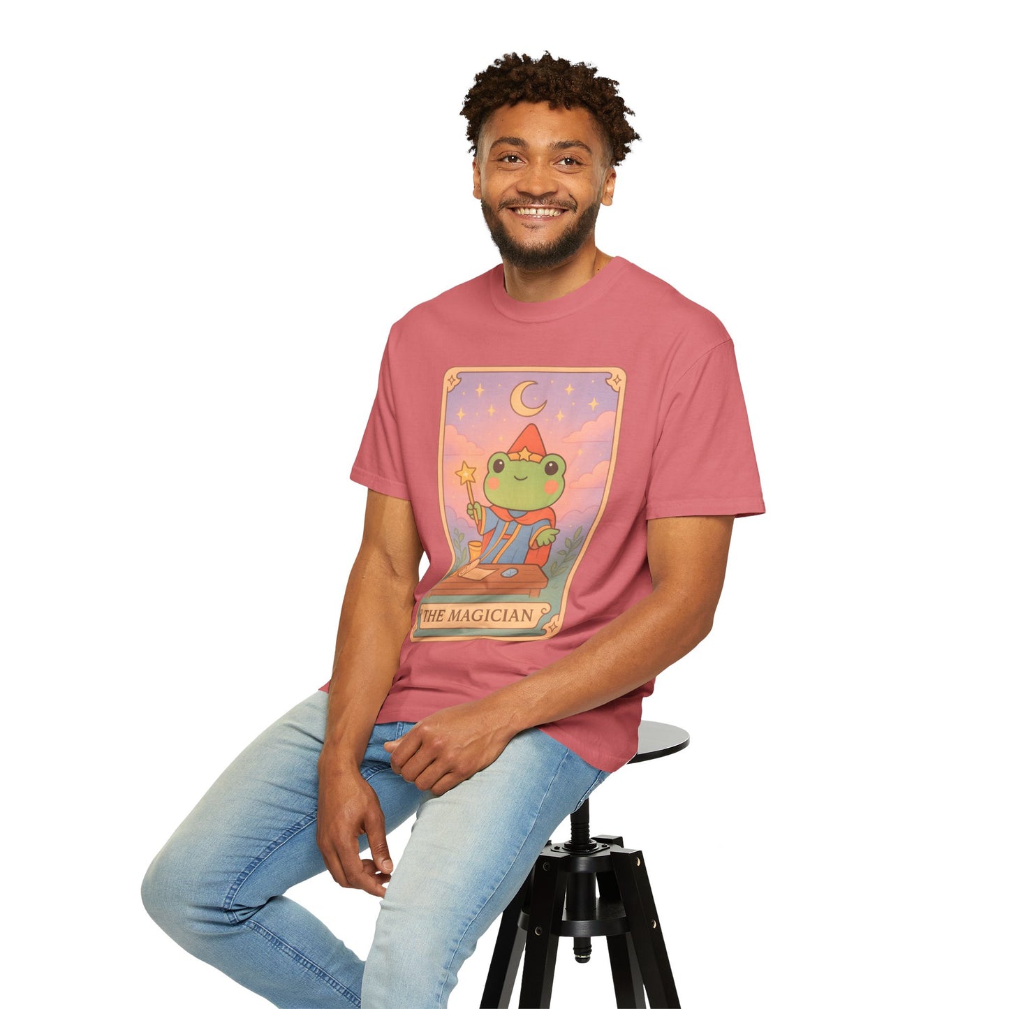 Unisex Garment-Dyed T-Shirt | Adorable Graphic T-shirt | Tarotoads! - “The Magician"