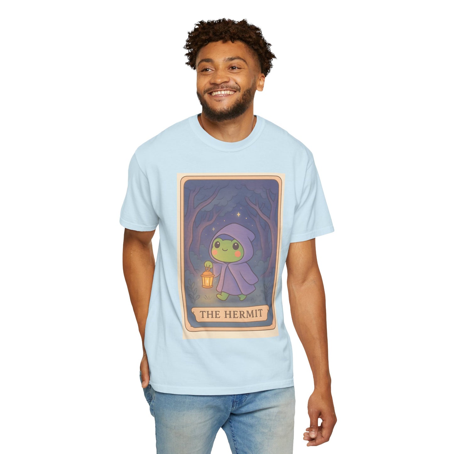 Unisex Garment-Dyed T-Shirt | Adorable Graphic T-shirt | Tarotoads! - “The Hermit"