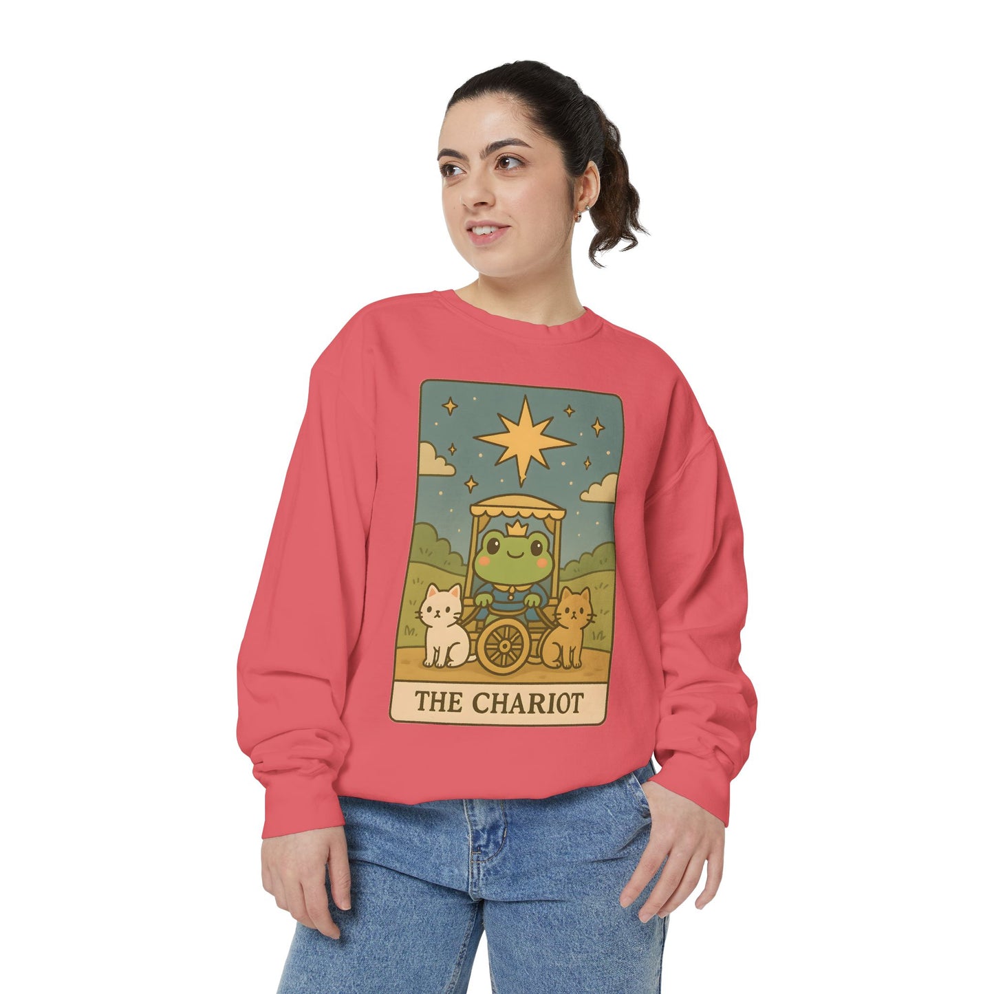 Cozy Tarotoads "The Chariot" Unisex Sweatshirt | Astrology Apparel, Perfect for Halloween, Gift for Friends Family, Great For Frog and Tarot Lovers, Great For Cold Weather