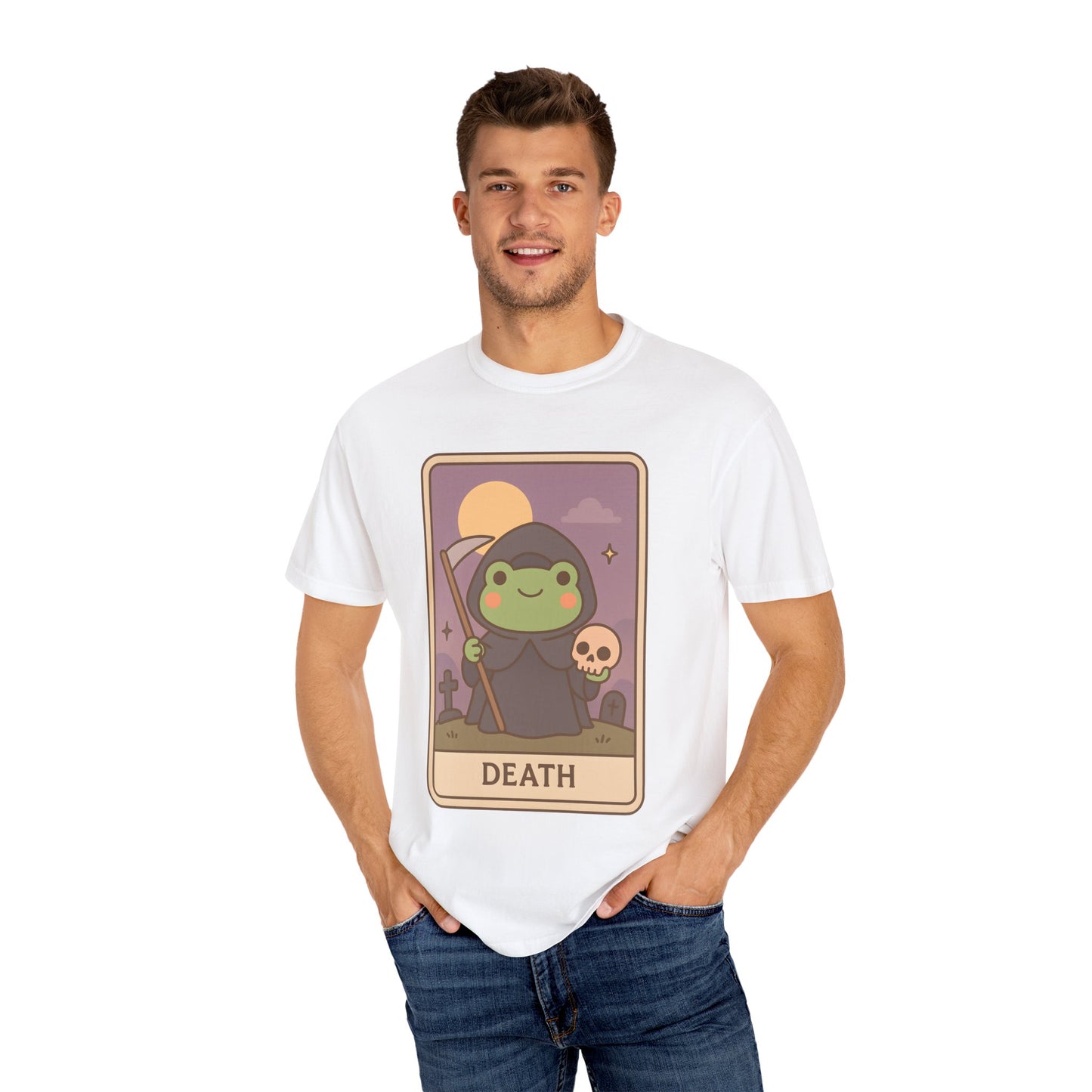 Unisex Garment-Dyed T-Shirt | Adorable Graphic T-shirt | Tarotoads! - “Death"