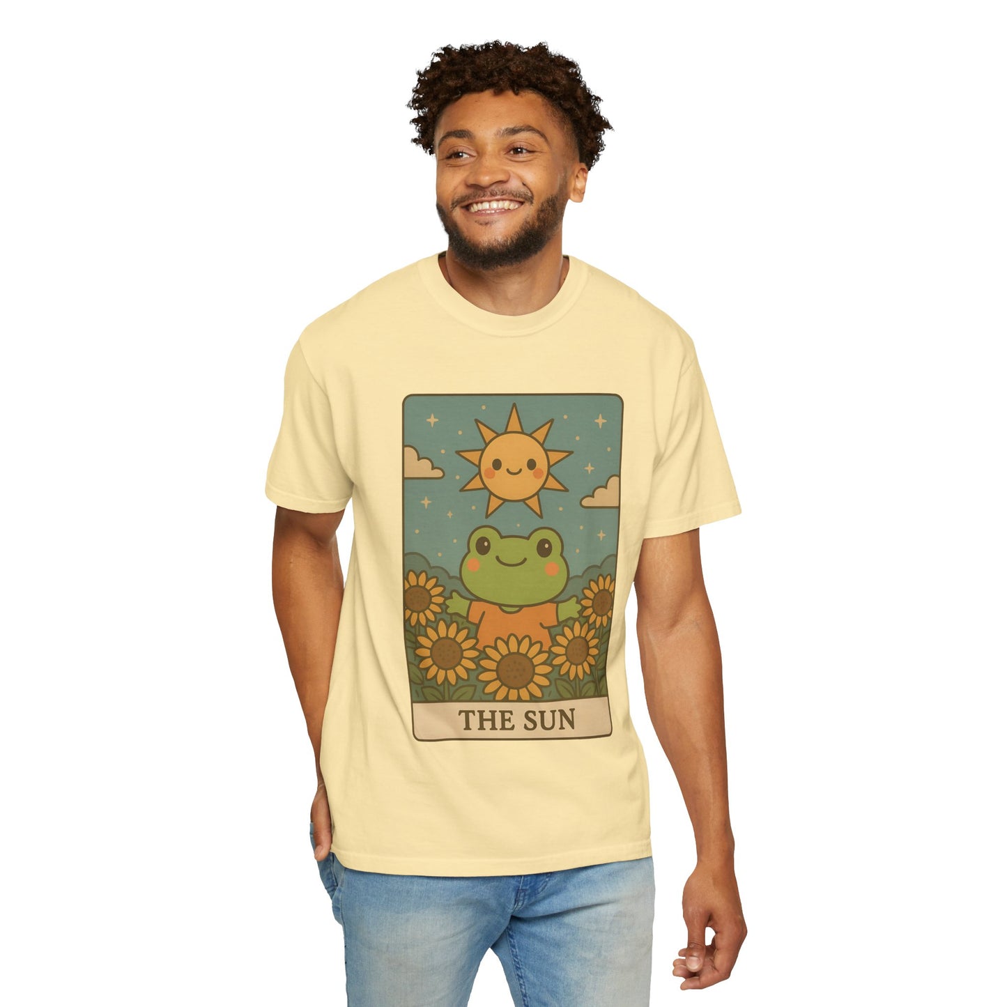 Cute Tarotoads "The Sun" Unisex T-Shirt | Great for Halloween, Warm And Cozy, Great Gift Idea, Astrology Apparel, Unique Tarot Graphic T-Shirt, Good For Cold Weather