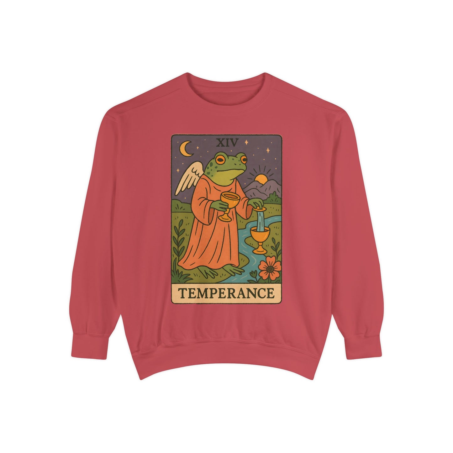 Cozy Tarotoads "Temperance" Unisex Sweatshirt | Adorable Casual Wear, Astrology Apparel, Unique Gift for Tarot Lovers