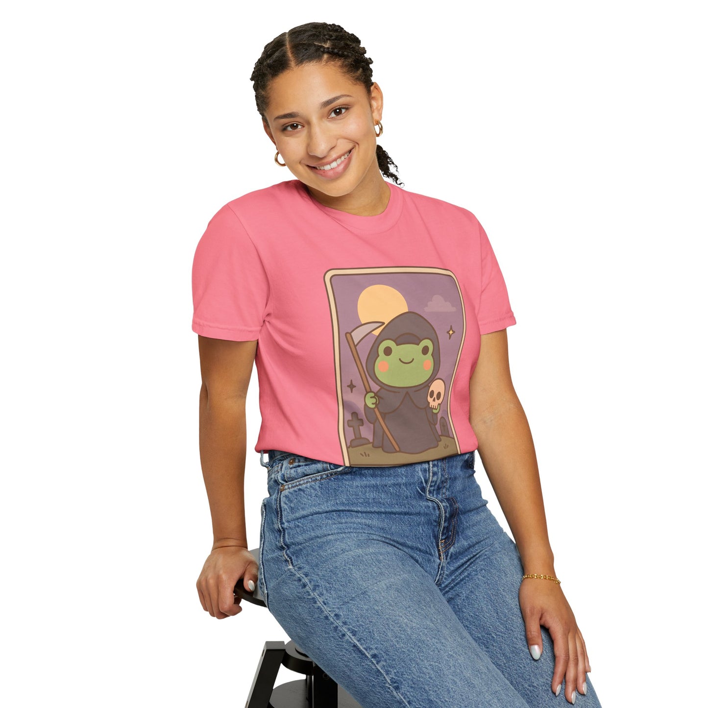 Unisex Garment-Dyed T-Shirt | Adorable Graphic T-shirt | Tarotoads! - “Death"