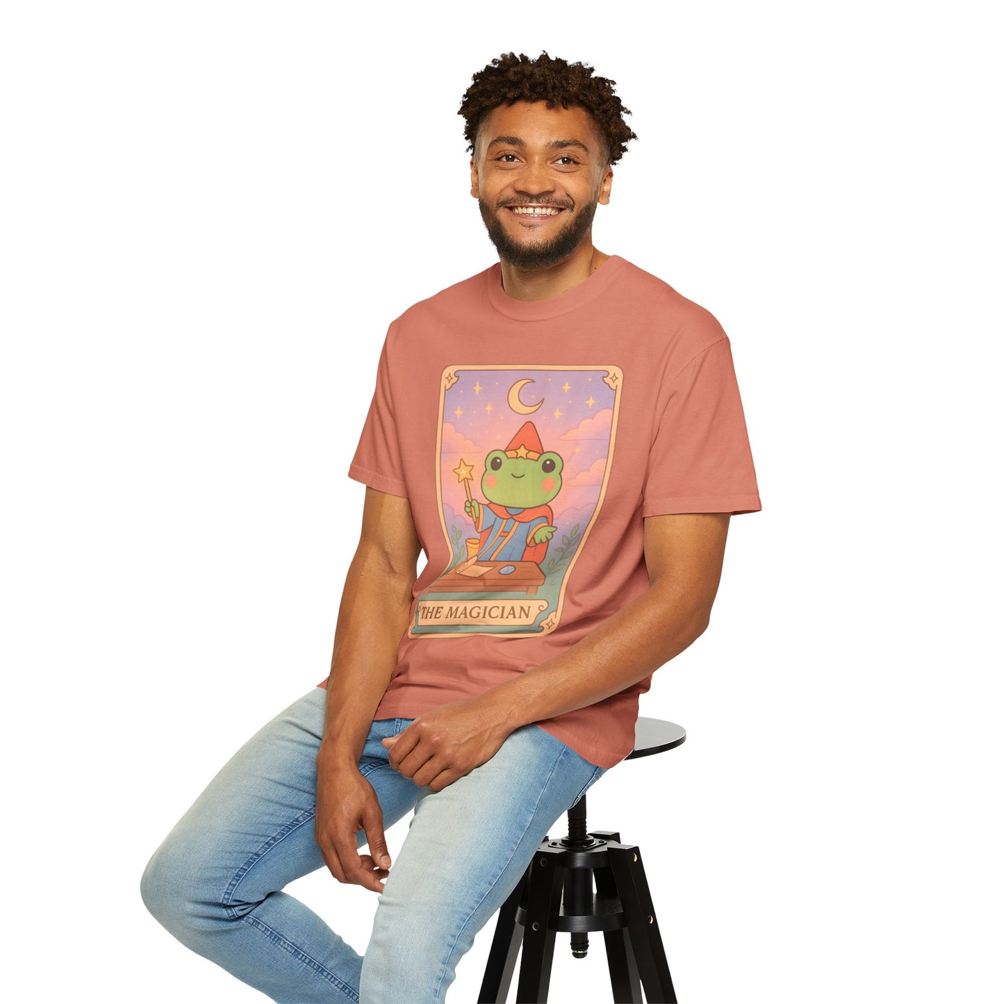 Unisex Garment-Dyed T-Shirt | Adorable Graphic T-shirt | Tarotoads! - “The Magician"