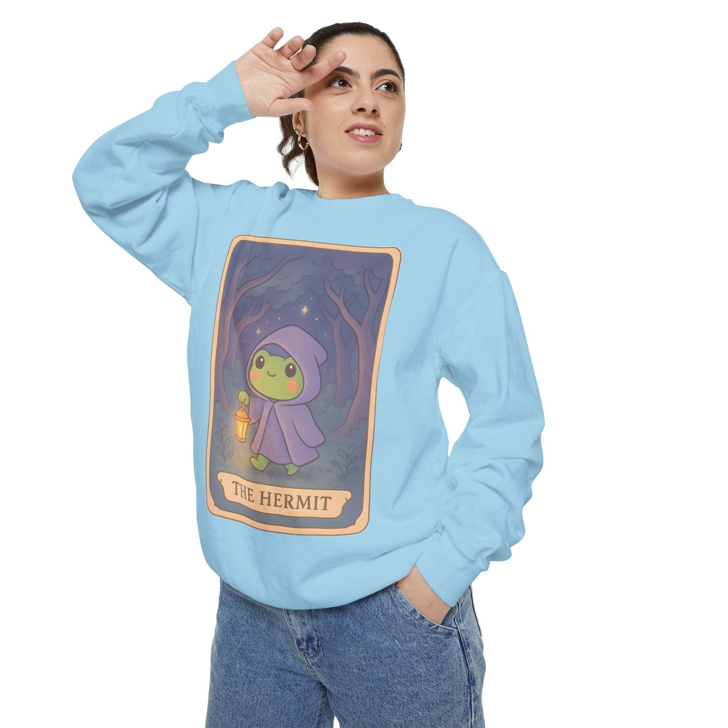 Cozy Tarotoads "The Hermit" Unisex Sweatshirt | Gift for Tarot Lovers, Astrology Apparel, Casual Everyday Wear