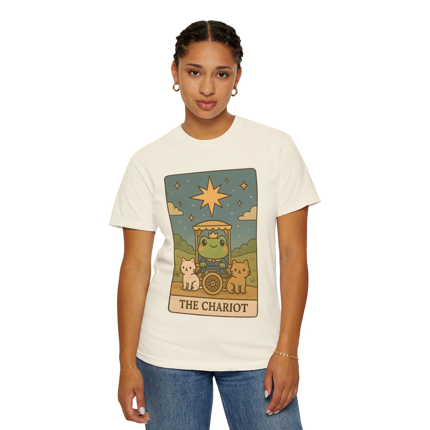 Cute Tarotoads "The Chariot" Unisex T-Shirt | Great for Halloween, Warm And Cozy, Great Gift Idea, Astrology Apparel, Unique Tarot Graphic T-Shirt, Good For Cold Weather
