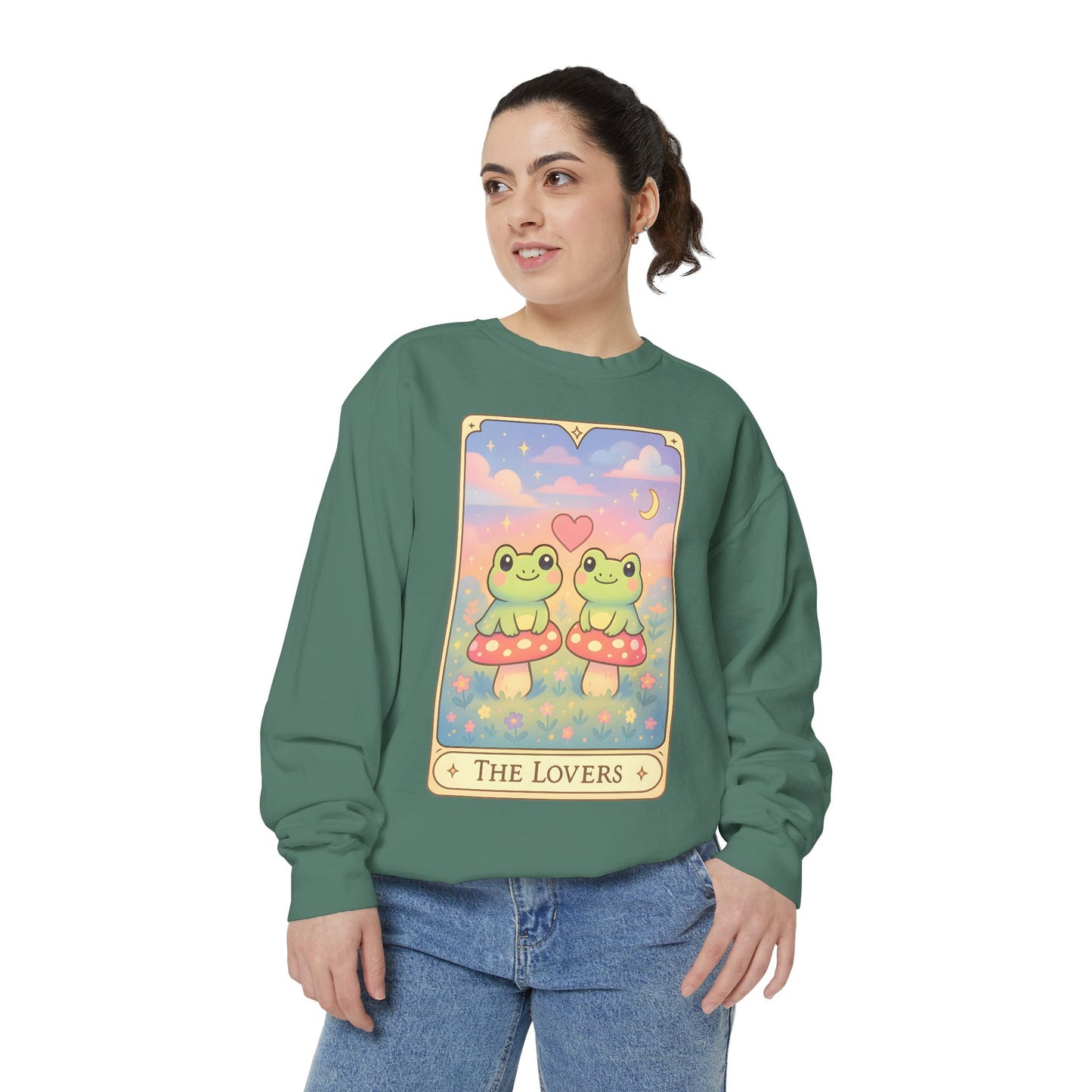 Cozy Tarotoads "The Lovers" Unisex Sweatshirt | Astrology Apparel, Perfect for Halloween, Gift for Friends Family, Great For Frog and Tarot Lovers, Great For Cold Weather