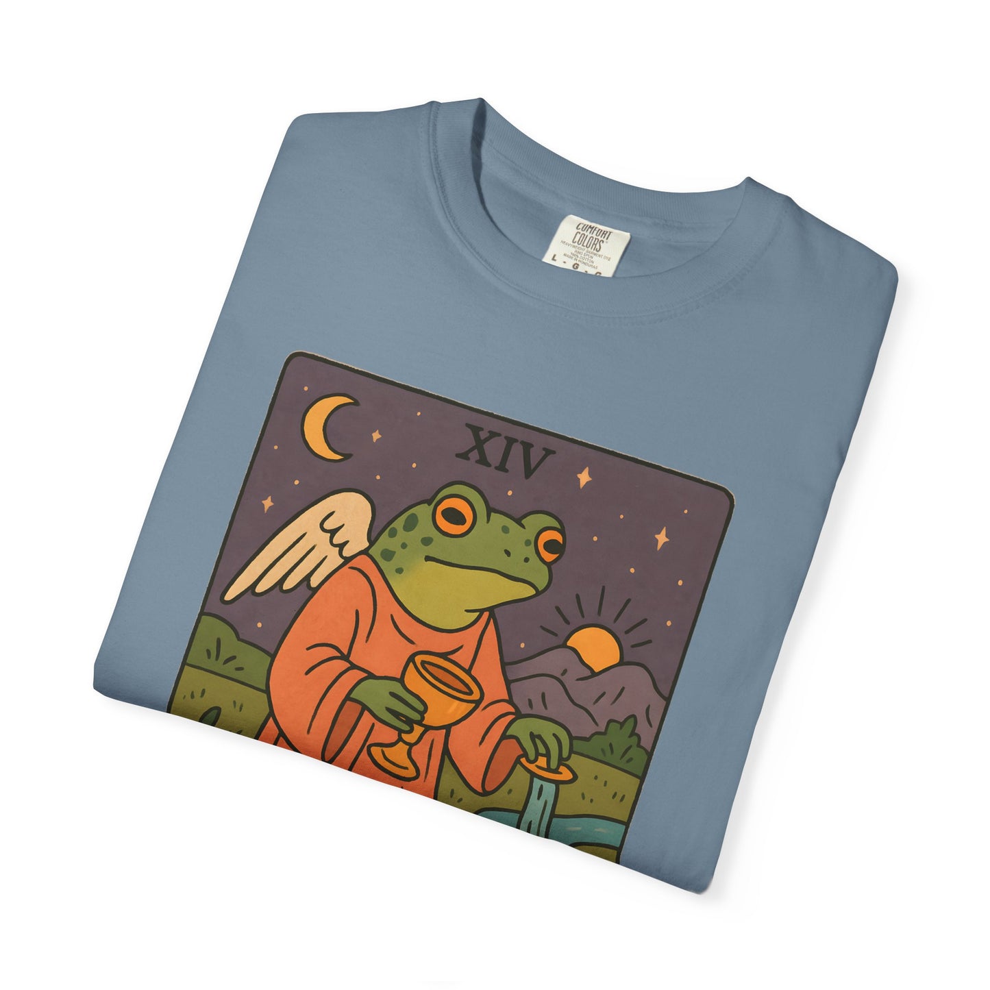 Frog Temperance T-Shirt | Unisex Vintage Style Tee for Nature Lovers, Tarot Fans, Eco-Friendly Gift, Bohemian Apparel, Casual Wear