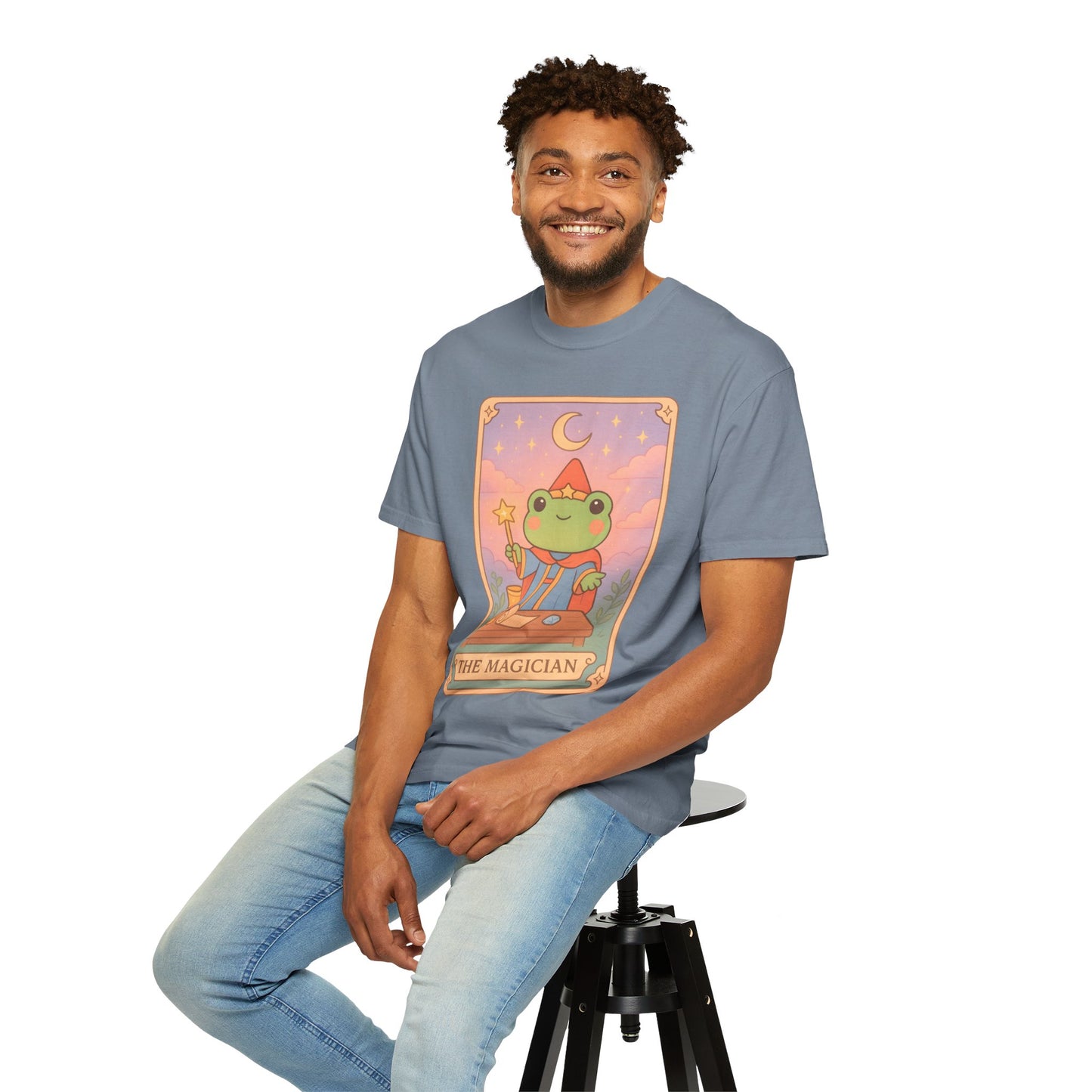 Unisex Garment-Dyed T-Shirt | Adorable Graphic T-shirt | Tarotoads! - “The Magician"