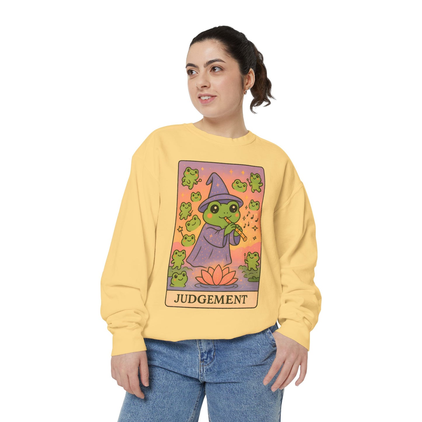 Cozy Tarotoads "Judgement" Unisex Sweatshirt | Astrology Apparel, Perfect for Casual Wear, Gift for Friends Family, Great For Frog and Tarot Lovers, Unisex Apparel
