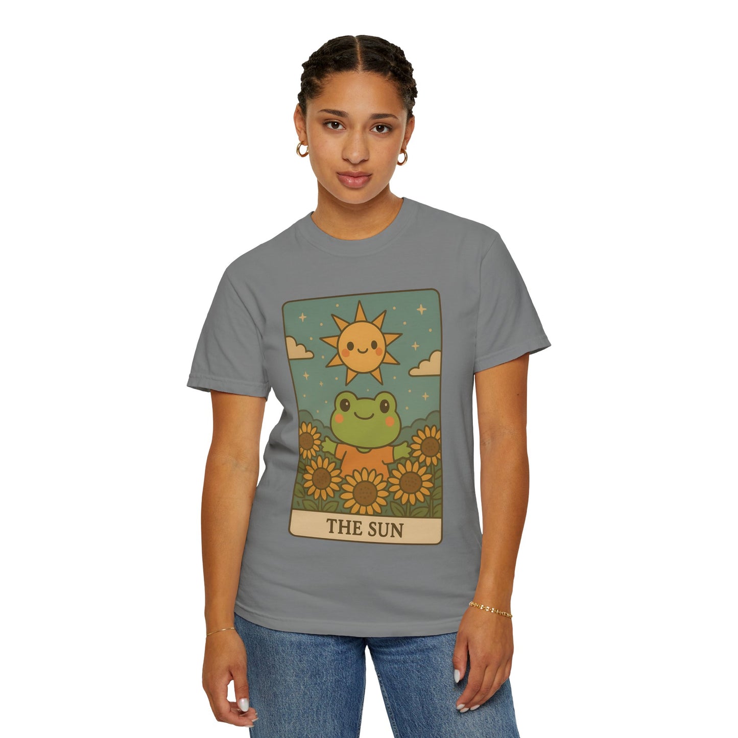 Cute Tarotoads "The Sun" Unisex T-Shirt | Great for Halloween, Warm And Cozy, Great Gift Idea, Astrology Apparel, Unique Tarot Graphic T-Shirt, Good For Cold Weather