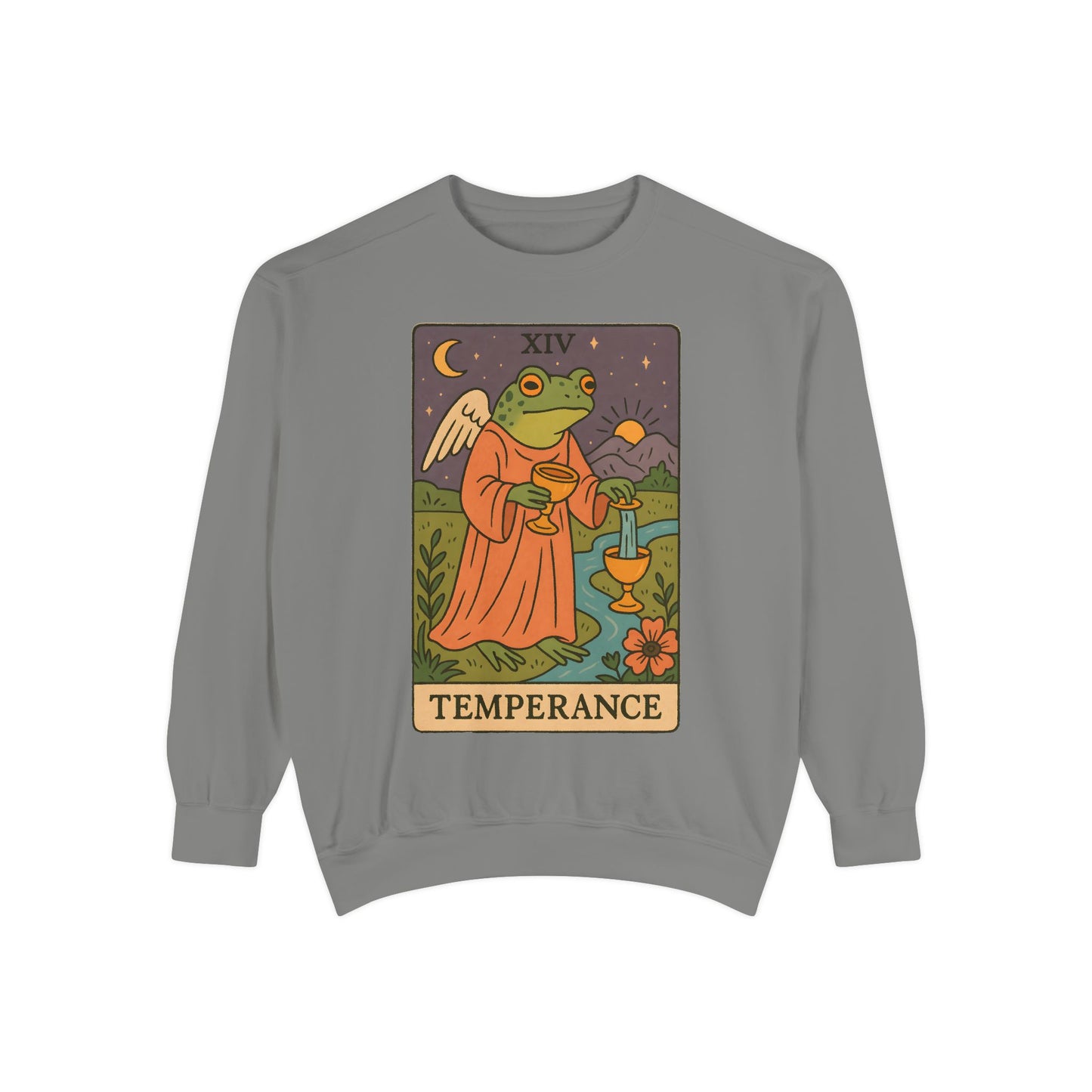 Cozy Tarotoads "Temperance" Unisex Sweatshirt | Adorable Casual Wear, Astrology Apparel, Unique Gift for Tarot Lovers