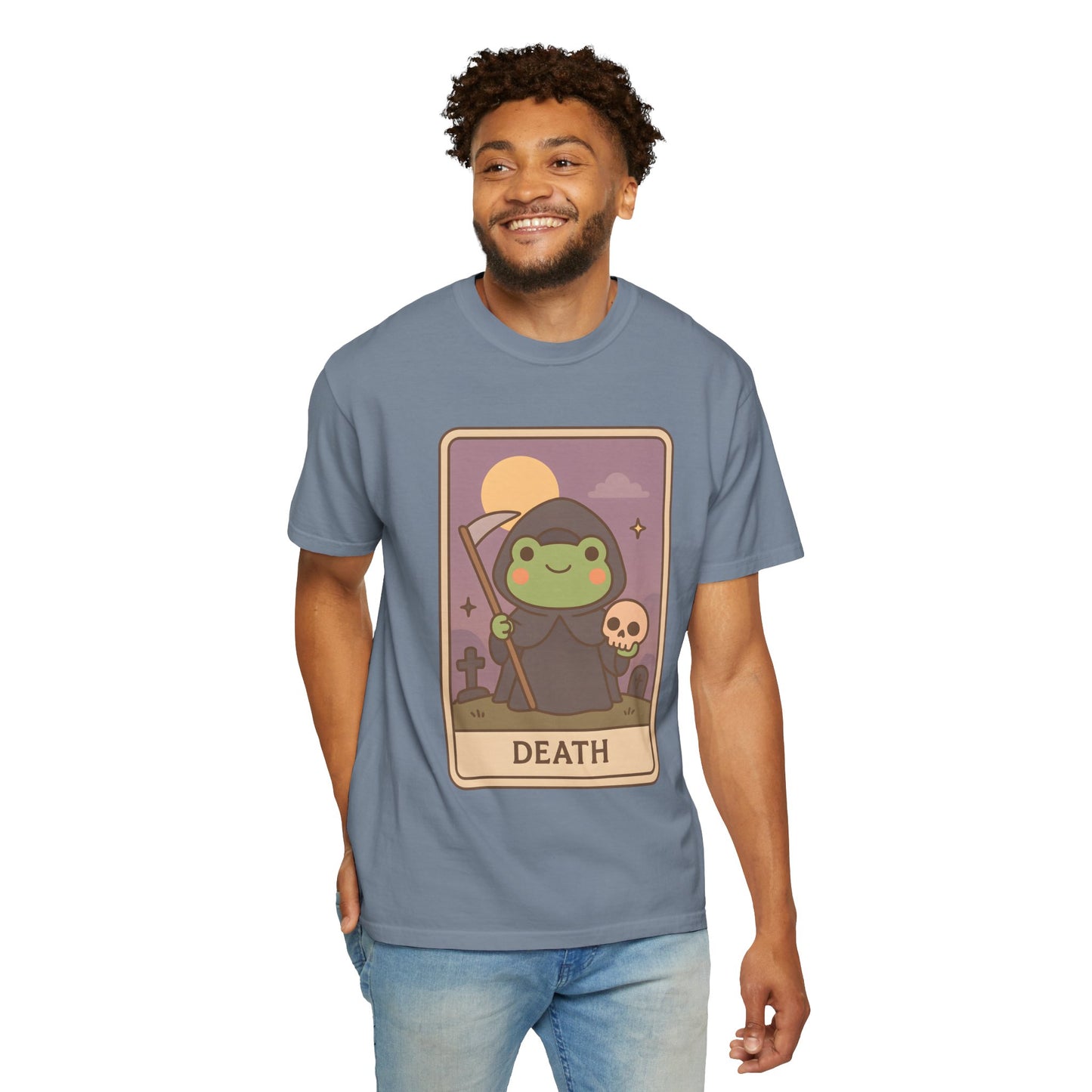 Unisex Garment-Dyed T-Shirt | Adorable Graphic T-shirt | Tarotoads! - “Death"