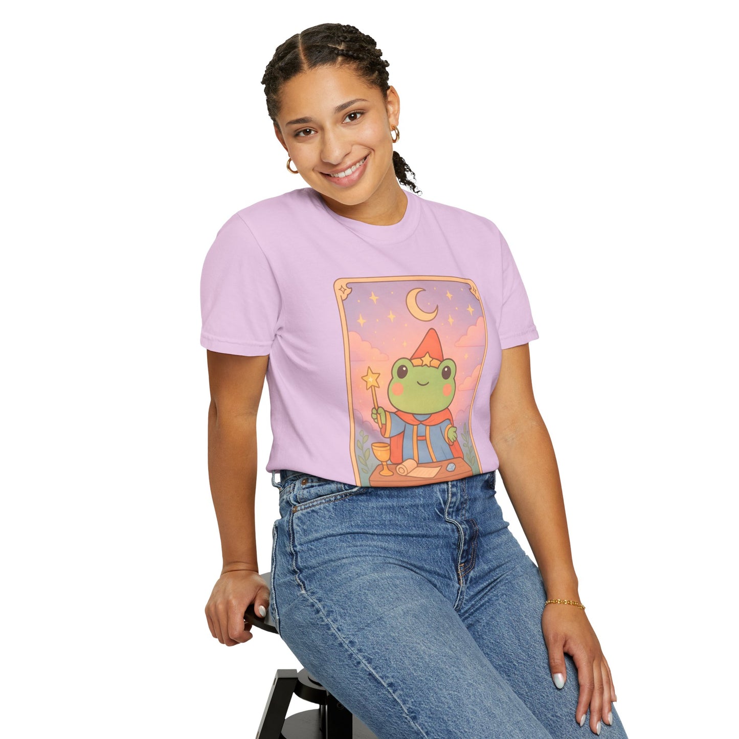 Unisex Garment-Dyed T-Shirt | Adorable Graphic T-shirt | Tarotoads! - “The Magician"