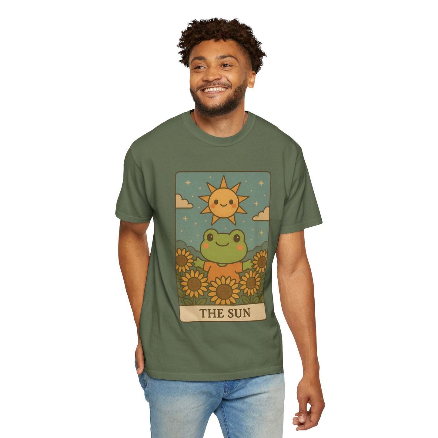 Cute Tarotoads "The Sun" Unisex T-Shirt | Great for Halloween, Warm And Cozy, Great Gift Idea, Astrology Apparel, Unique Tarot Graphic T-Shirt, Good For Cold Weather