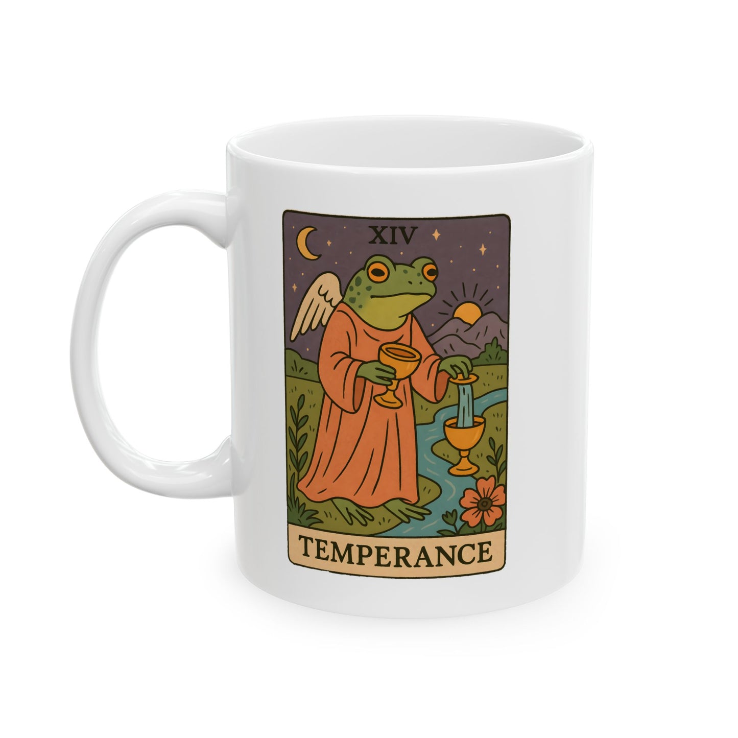 Ceramic Tarotoads! "Temperance" Mug - Embrace Your Journey, Unique Gift for Spiritualists, Mystical Tea and Coffee Lover, Astrology Decor, 11oz and 15oz