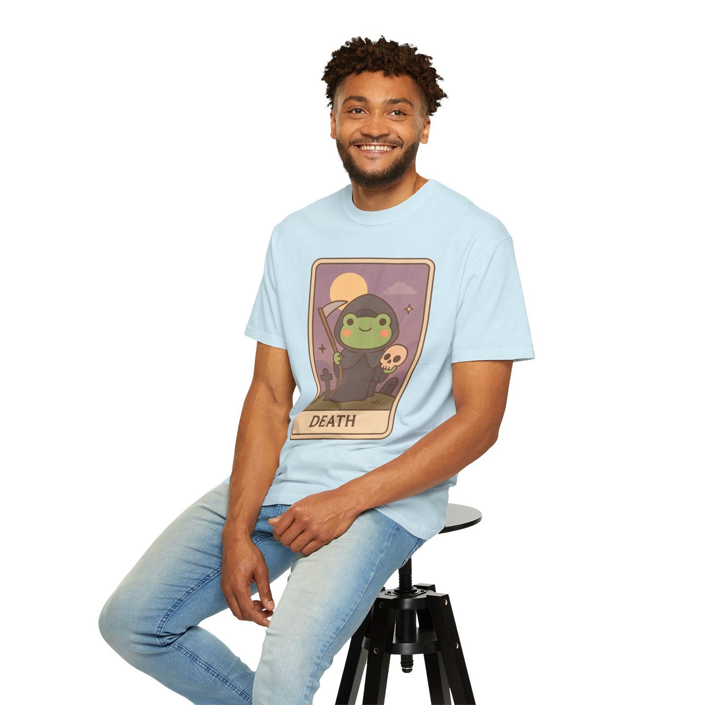 Unisex Garment-Dyed T-Shirt | Adorable Graphic T-shirt | Tarotoads! - “Death"