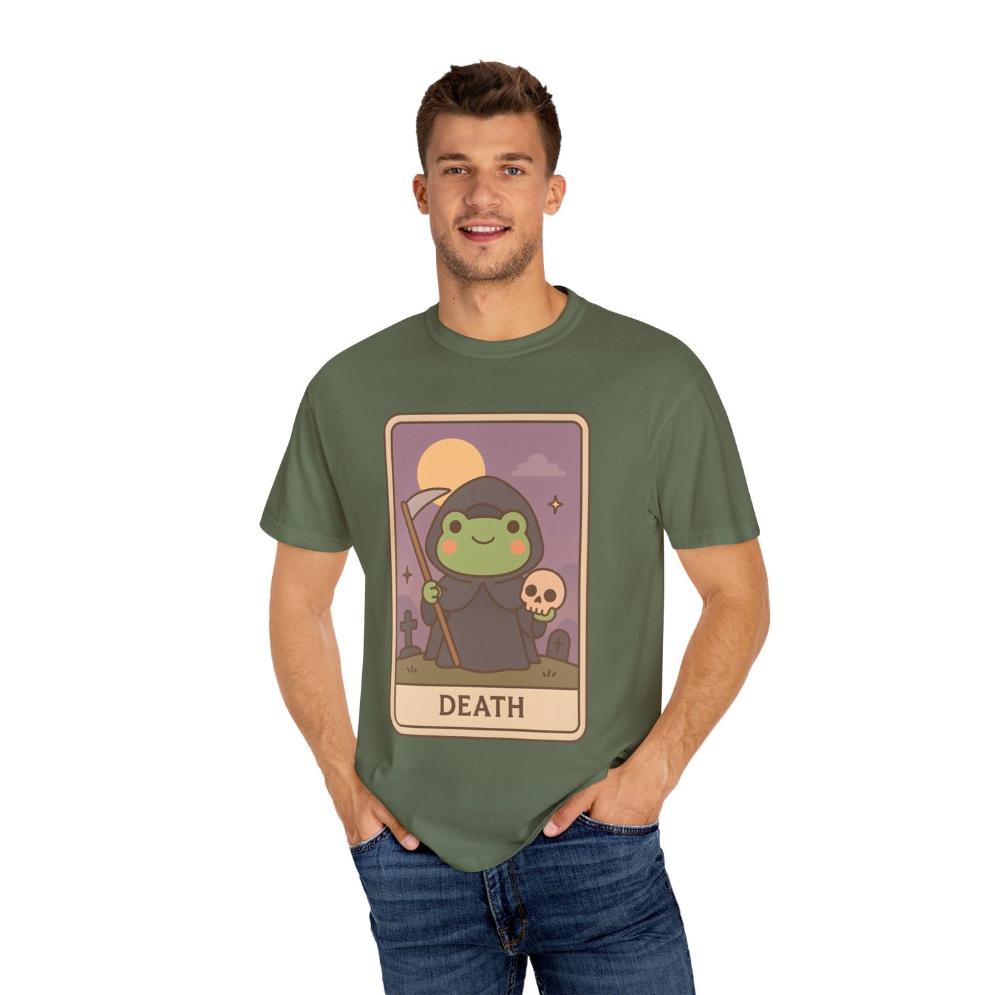 Unisex Garment-Dyed T-Shirt | Adorable Graphic T-shirt | Tarotoads! - “Death"