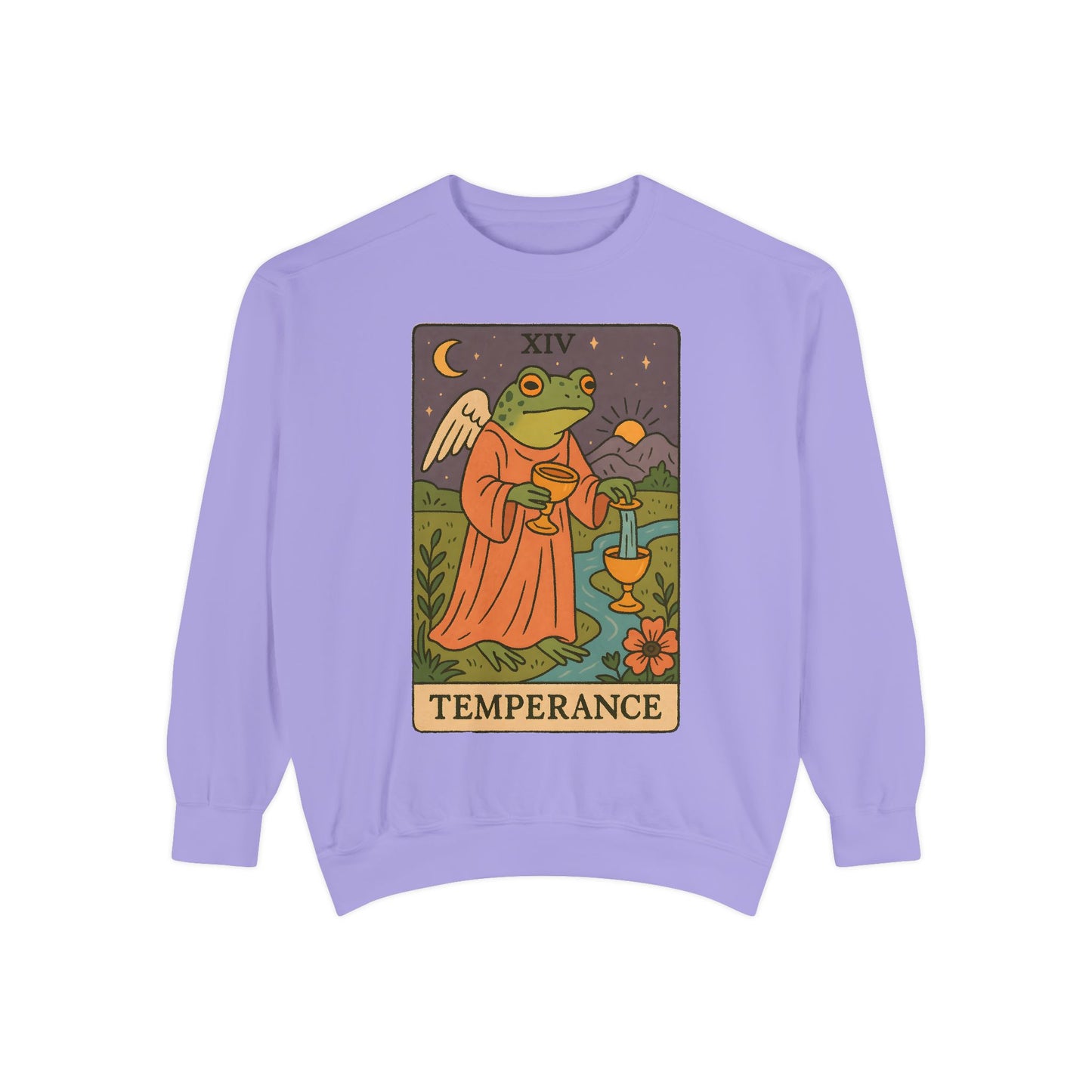 Cozy Tarotoads "Temperance" Unisex Sweatshirt | Adorable Casual Wear, Astrology Apparel, Unique Gift for Tarot Lovers