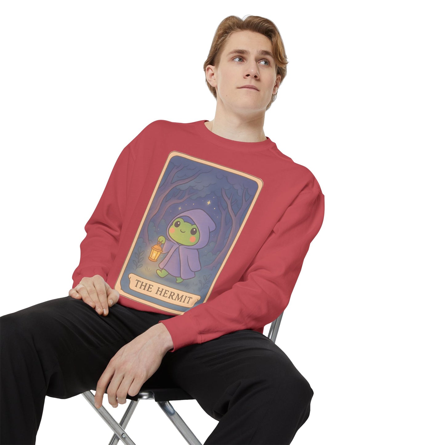 Cozy Tarotoads "The Hermit" Unisex Sweatshirt | Gift for Tarot Lovers, Astrology Apparel, Casual Everyday Wear