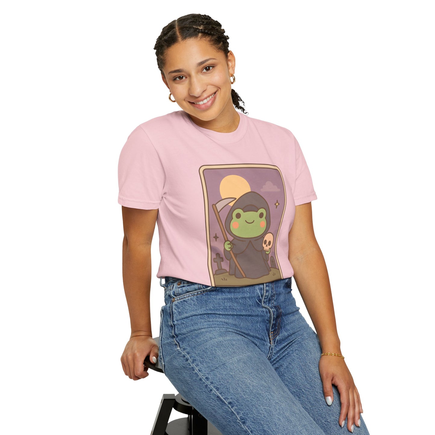 Unisex Garment-Dyed T-Shirt | Adorable Graphic T-shirt | Tarotoads! - “Death"
