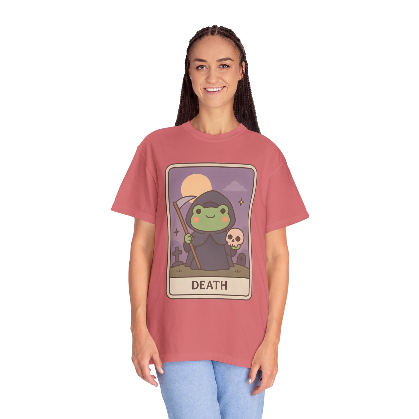 Cute Tarotoads "Death" Unisex T-Shirt | Great for Halloween, Warm And Cozy, Great Gift Idea, Astrology Apparel, Unique Tarot Graphic T-Shirt, Good For Cold Weather