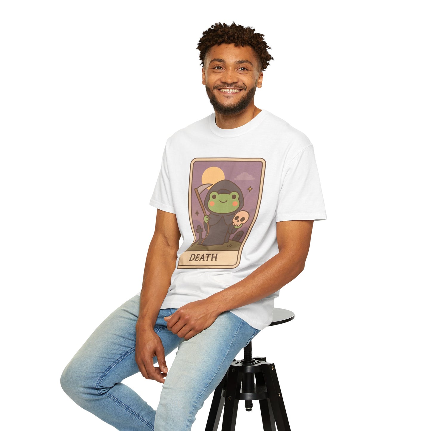 Unisex Garment-Dyed T-Shirt | Adorable Graphic T-shirt | Tarotoads! - “Death"