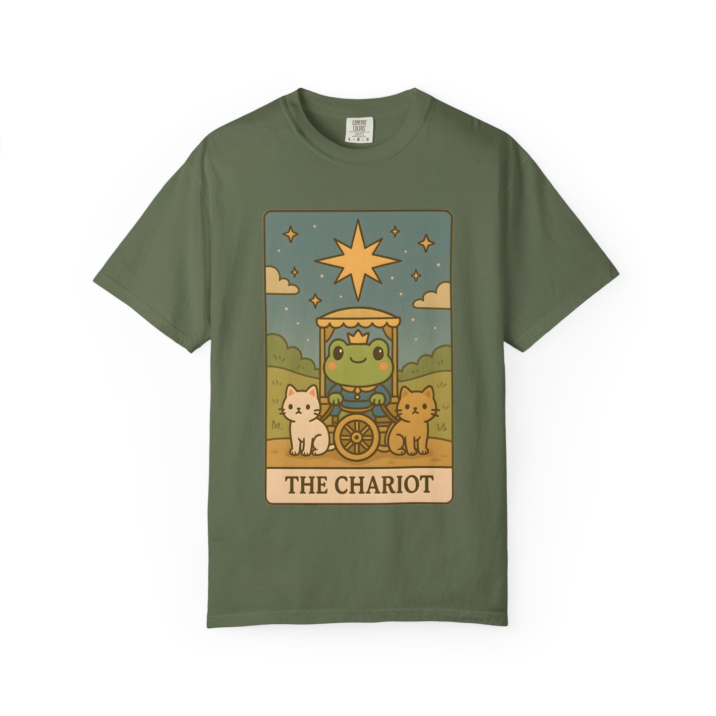 Cute Tarotoads "The Chariot" Unisex T-Shirt | Great for Halloween, Warm And Cozy, Great Gift Idea, Astrology Apparel, Unique Tarot Graphic T-Shirt, Good For Cold Weather