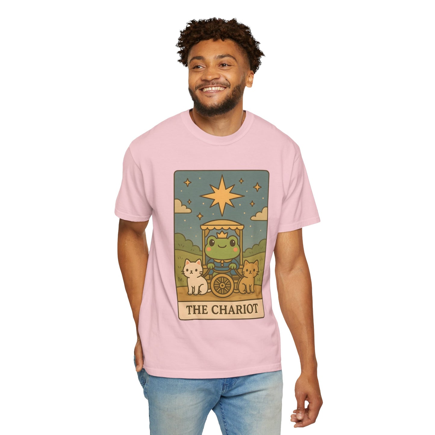 Cute Tarotoads "The Chariot" Unisex T-Shirt | Great for Halloween, Warm And Cozy, Great Gift Idea, Astrology Apparel, Unique Tarot Graphic T-Shirt, Good For Cold Weather
