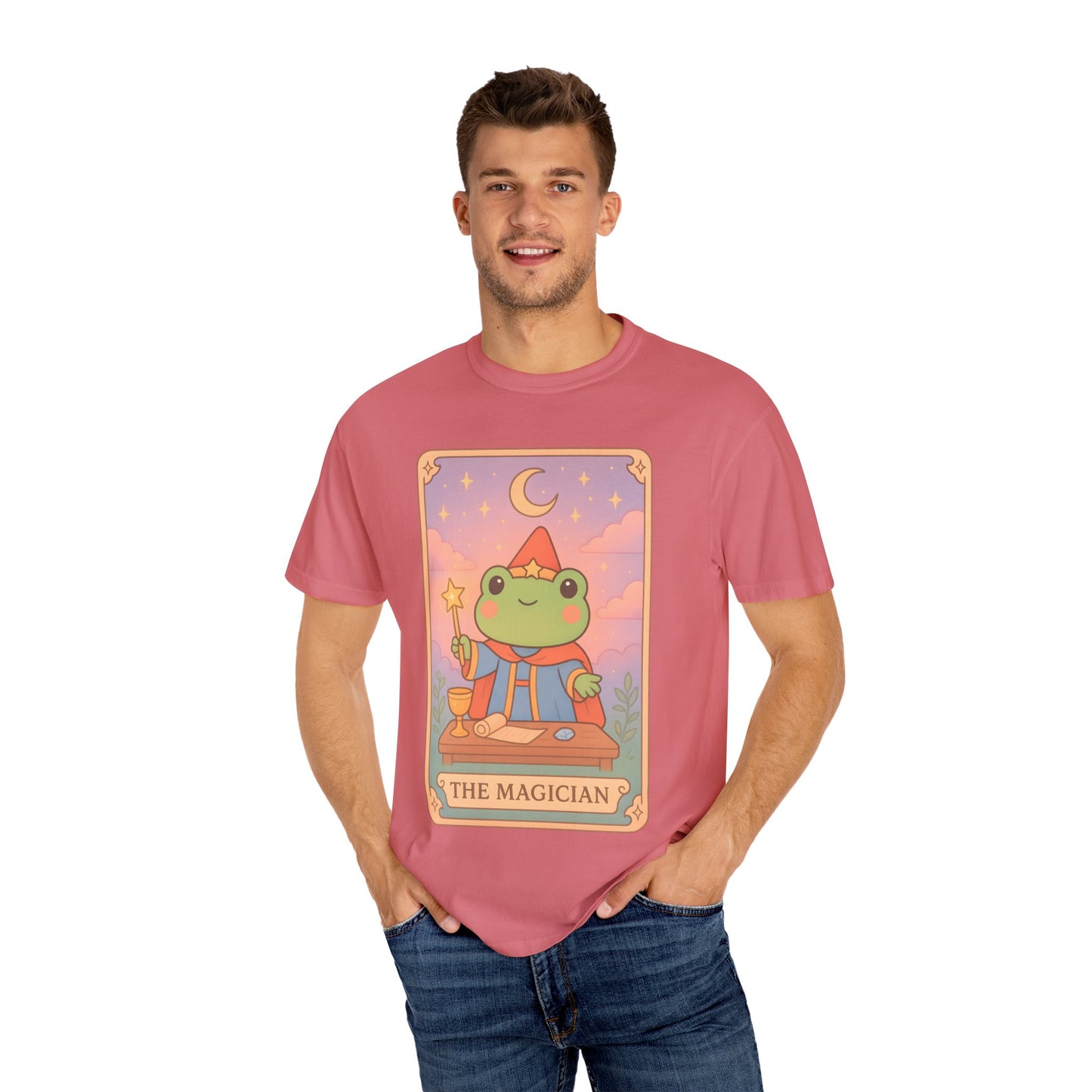 Unisex Garment-Dyed T-Shirt | Adorable Graphic T-shirt | Tarotoads! - “The Magician"