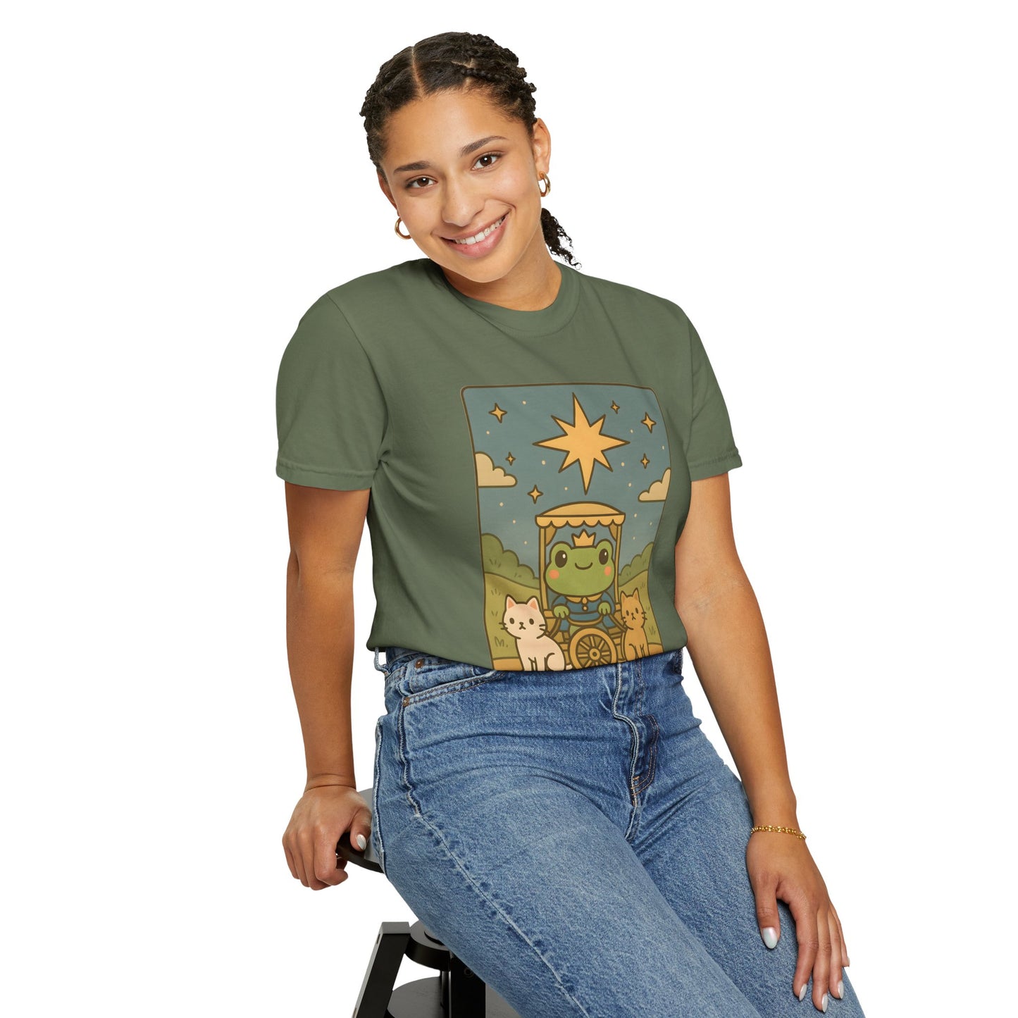 Cute Tarotoads "The Chariot" Unisex T-Shirt | Great for Halloween, Warm And Cozy, Great Gift Idea, Astrology Apparel, Unique Tarot Graphic T-Shirt, Good For Cold Weather