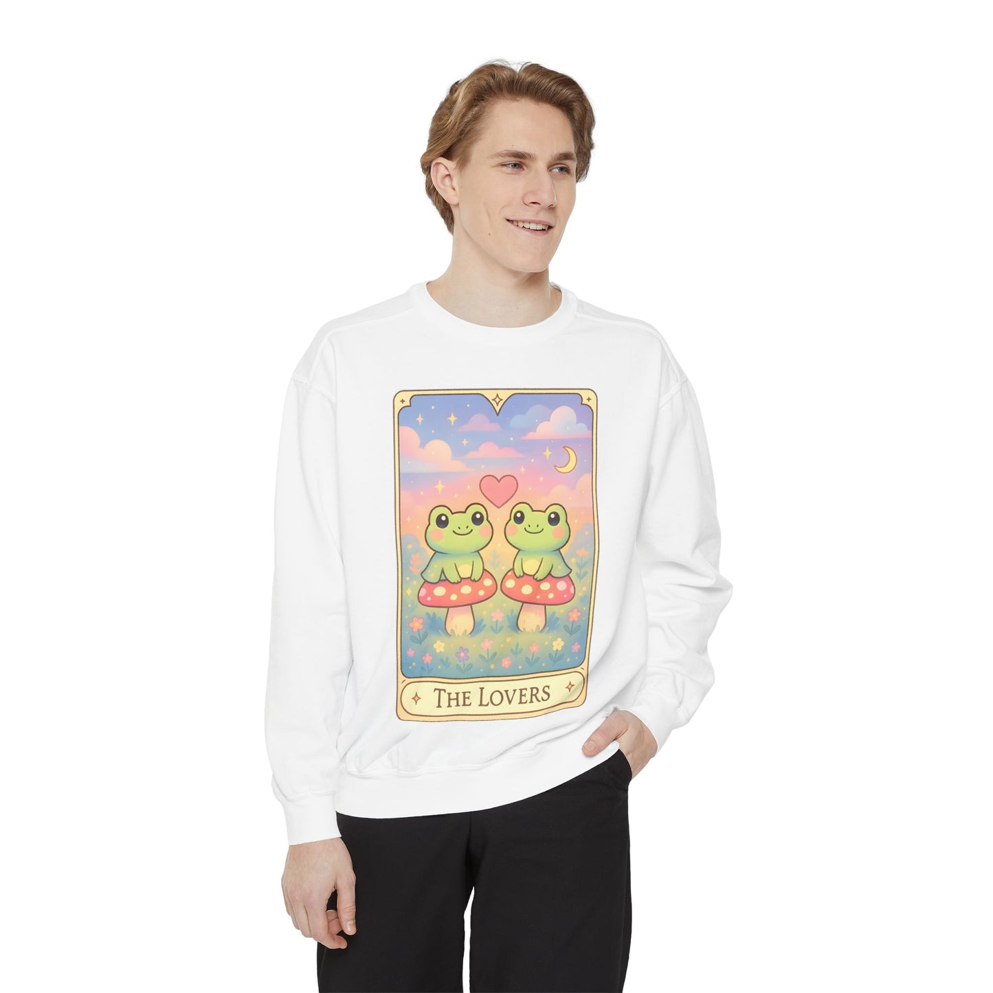 Cozy Tarotoads "The Lovers" Unisex Sweatshirt | Astrology Apparel, Perfect for Halloween, Gift for Friends Family, Great For Frog and Tarot Lovers, Great For Cold Weather